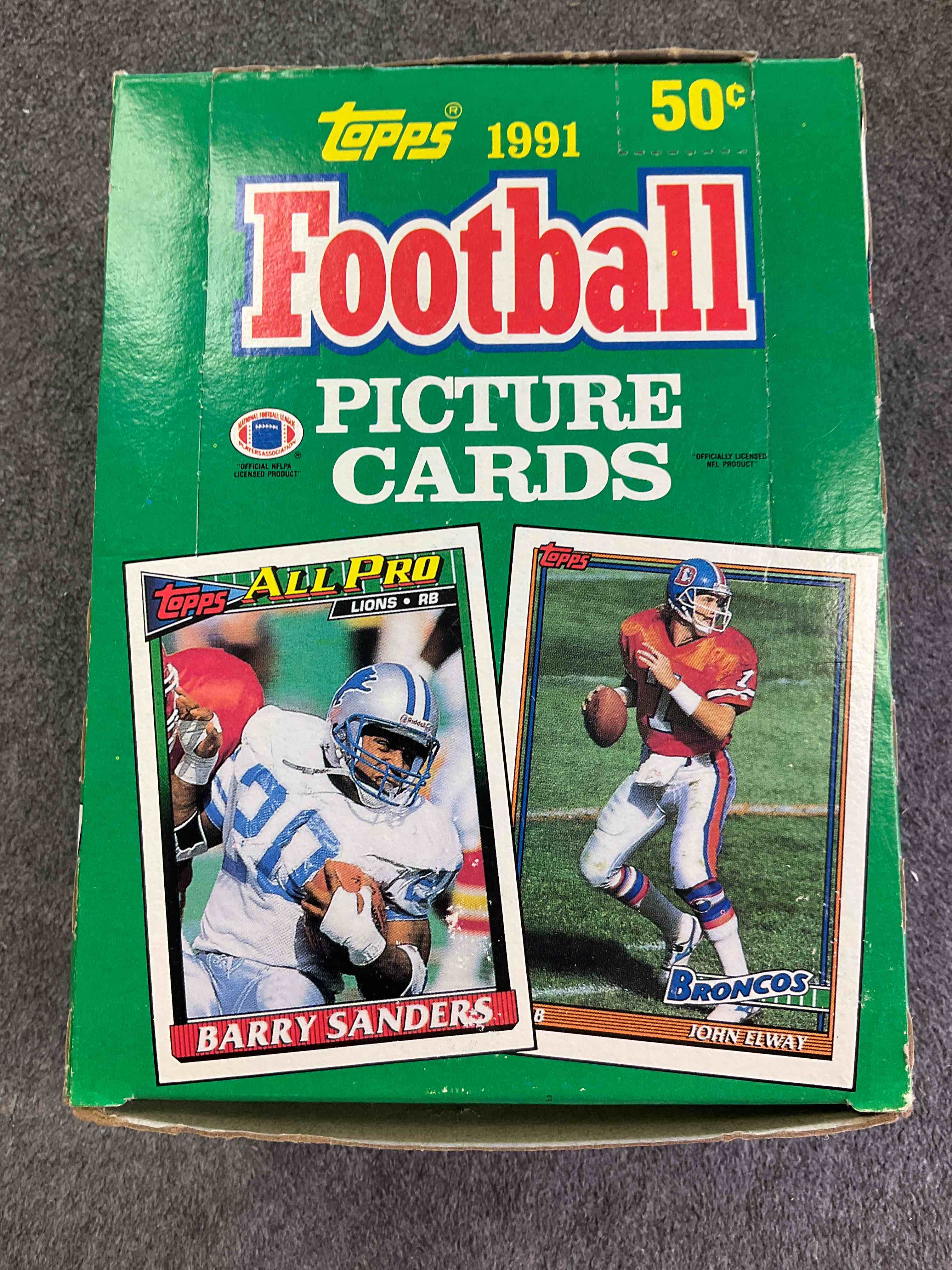 1991 Topps Football Unopened Wax Packs, Direct From Original Box! Look For Valuable Emmitt Smith, Joe Montana & Jerry Rice Cards!