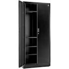 Storage Cabinets With Doors And Shelves - 71" Tall, Lockable Black