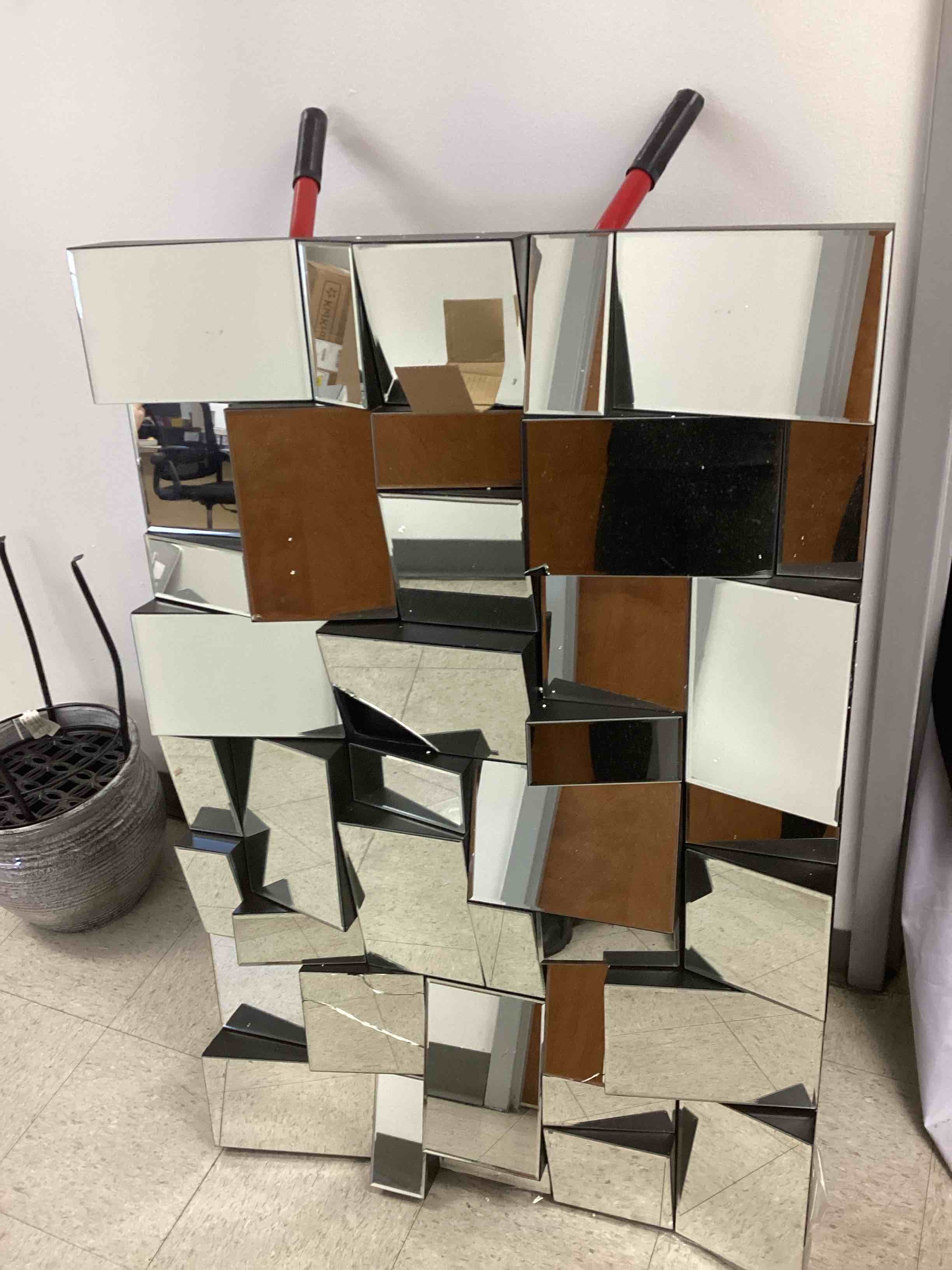 Large Mirror *** Some panels of glass are broken, but replaceable 