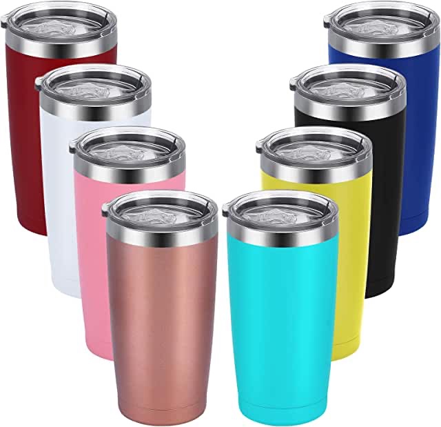 Set of 8 metal tumblers