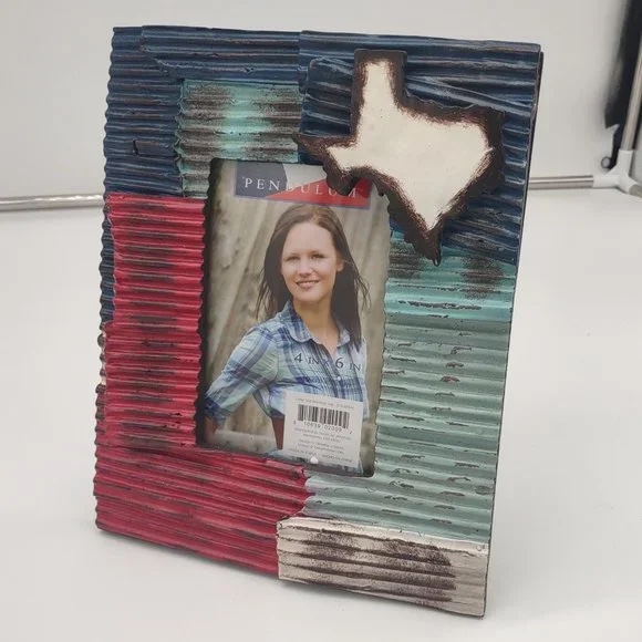 BOGO 3 Dimensional Art Picture Frame 4x6 Texas Outline 