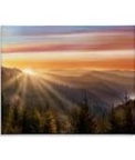 Sunrise Through Mountain Forest Skyline Warm Sky by Danita Delimont - Photograph