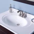 Glacier Bay Newport 37 In. W X 22 In. D Cultured Marble Vanity Top In White