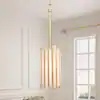Modern Gold 1-Light Drum Pendant Light with Stained Glass Shade Cylinder Geometric Island Foyer Hanging Light