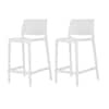 Sensilla 37 in. White Indoor/Outdoor Stackable Counter Stool (Set of 2)