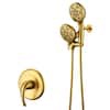 Single-Handle 48-Spray Shower Faucet and Handheld Combo with 5 in. Shower Head in Brushed Gold (Valve Included)