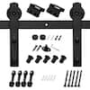 6 ft./72 in. Black Sliding Barn Door Track and Hardware Kit with I-Shape Hanger For Single Door