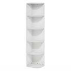 22271WH Pasir 5-Tier Corner Open Shelf Bookcase, White