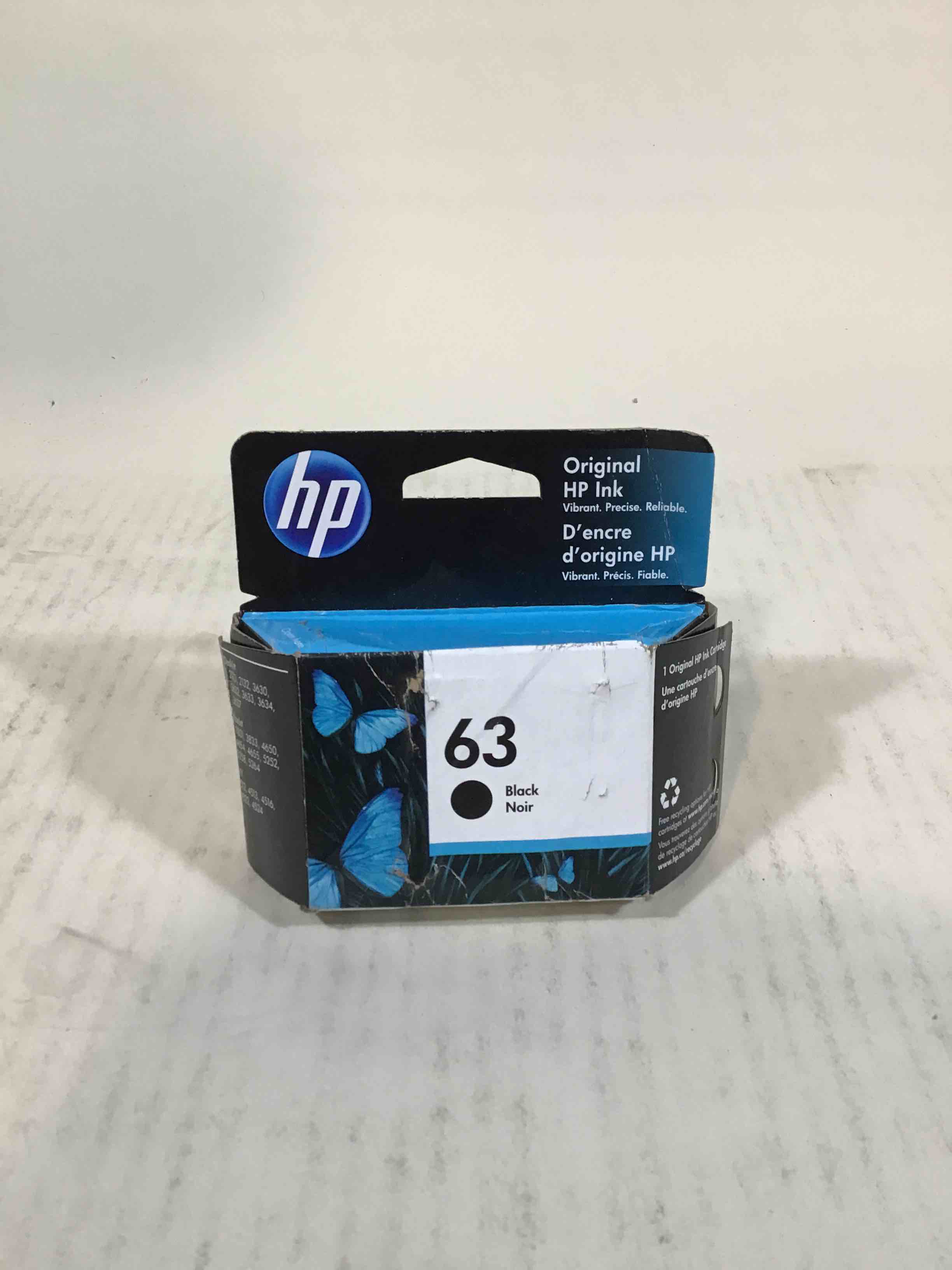 HP 63 Black Ink Cartridge | Works with HP DeskJet 1112, 2130, 3630 Series; HP ENVY 4510, 4520 Series