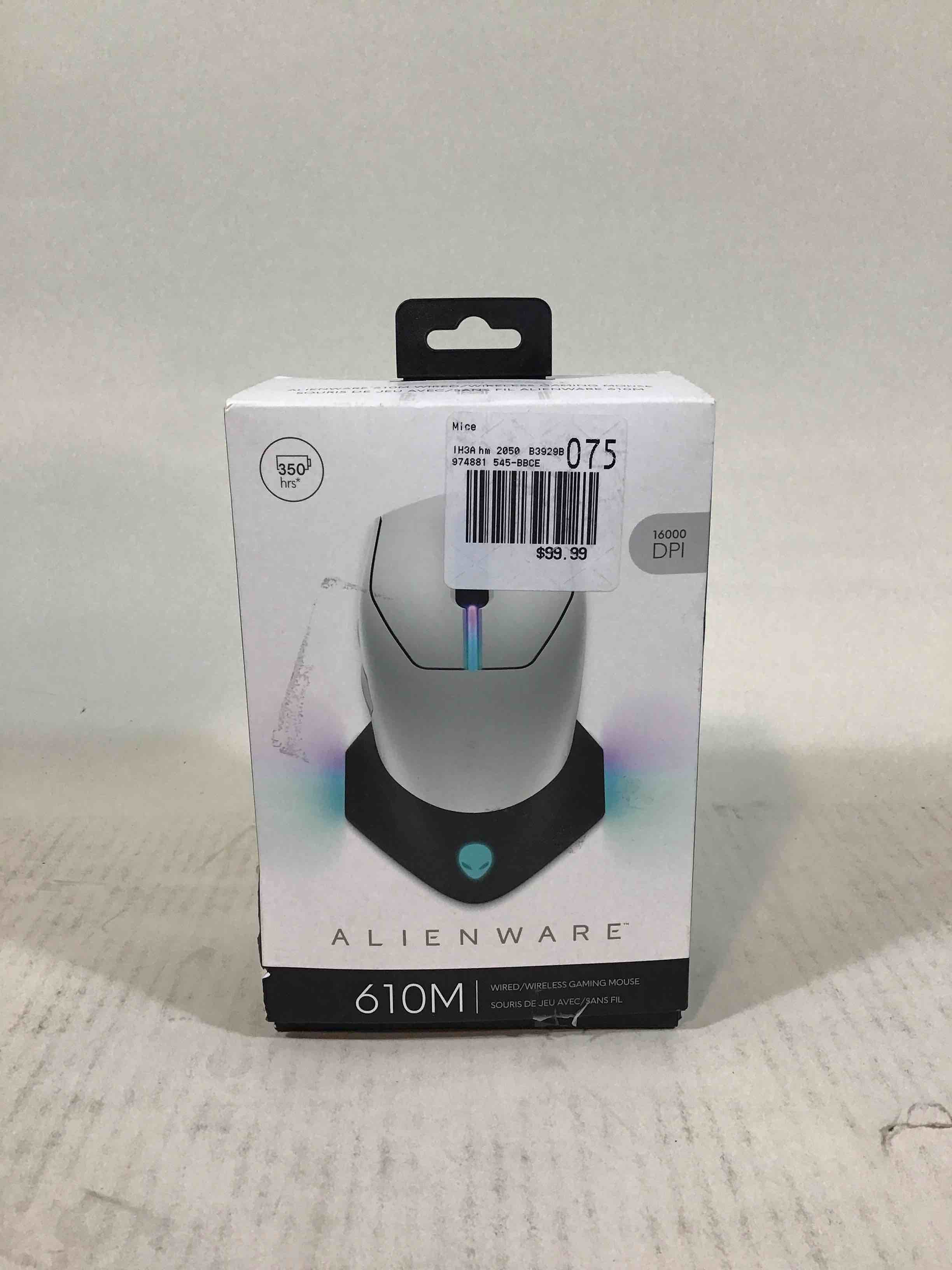 Alienware Wired/Wireless Gaming Mouse 610M-Light, Lunar Light
