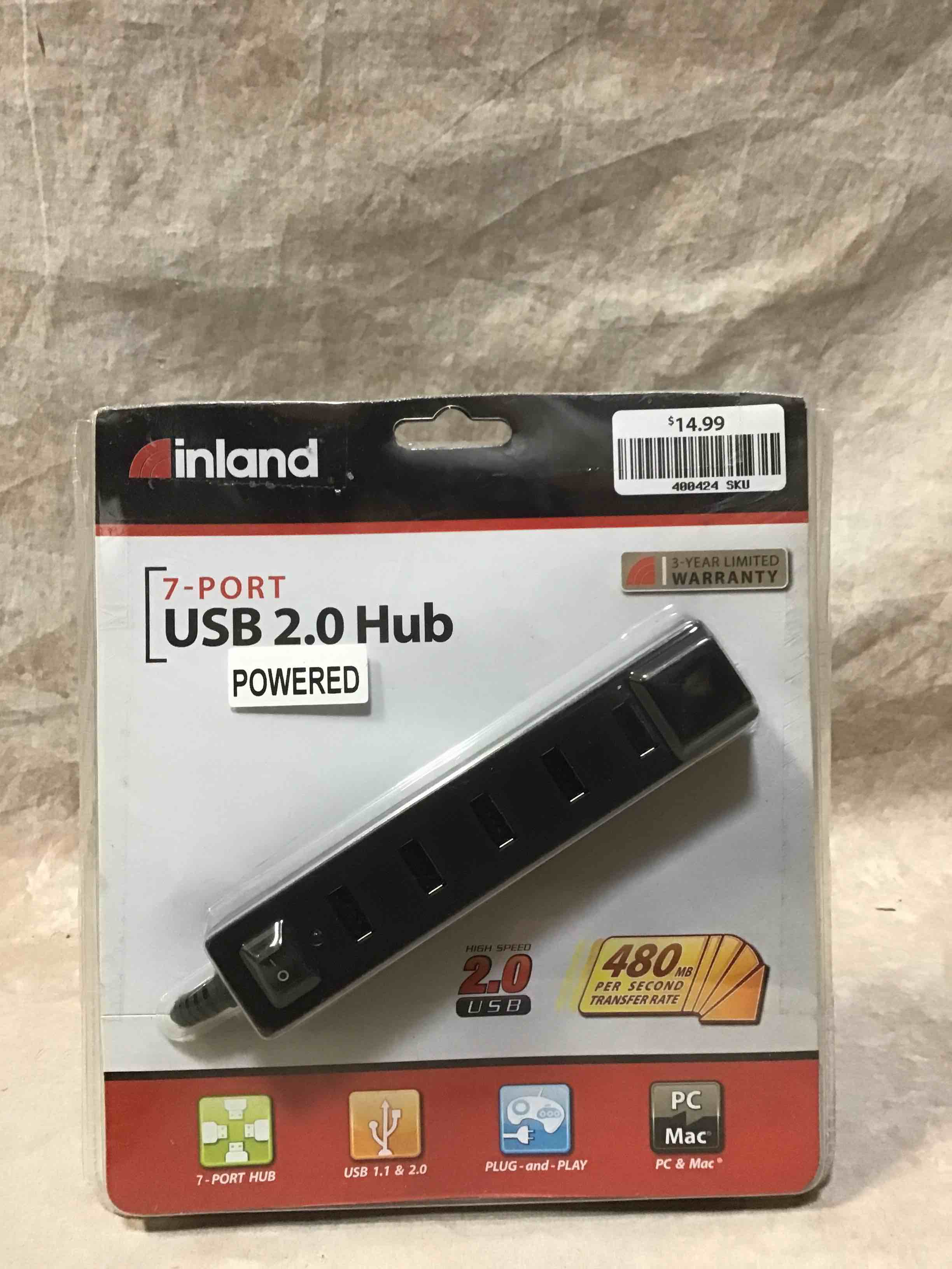Inland 7-Port USB Hub 