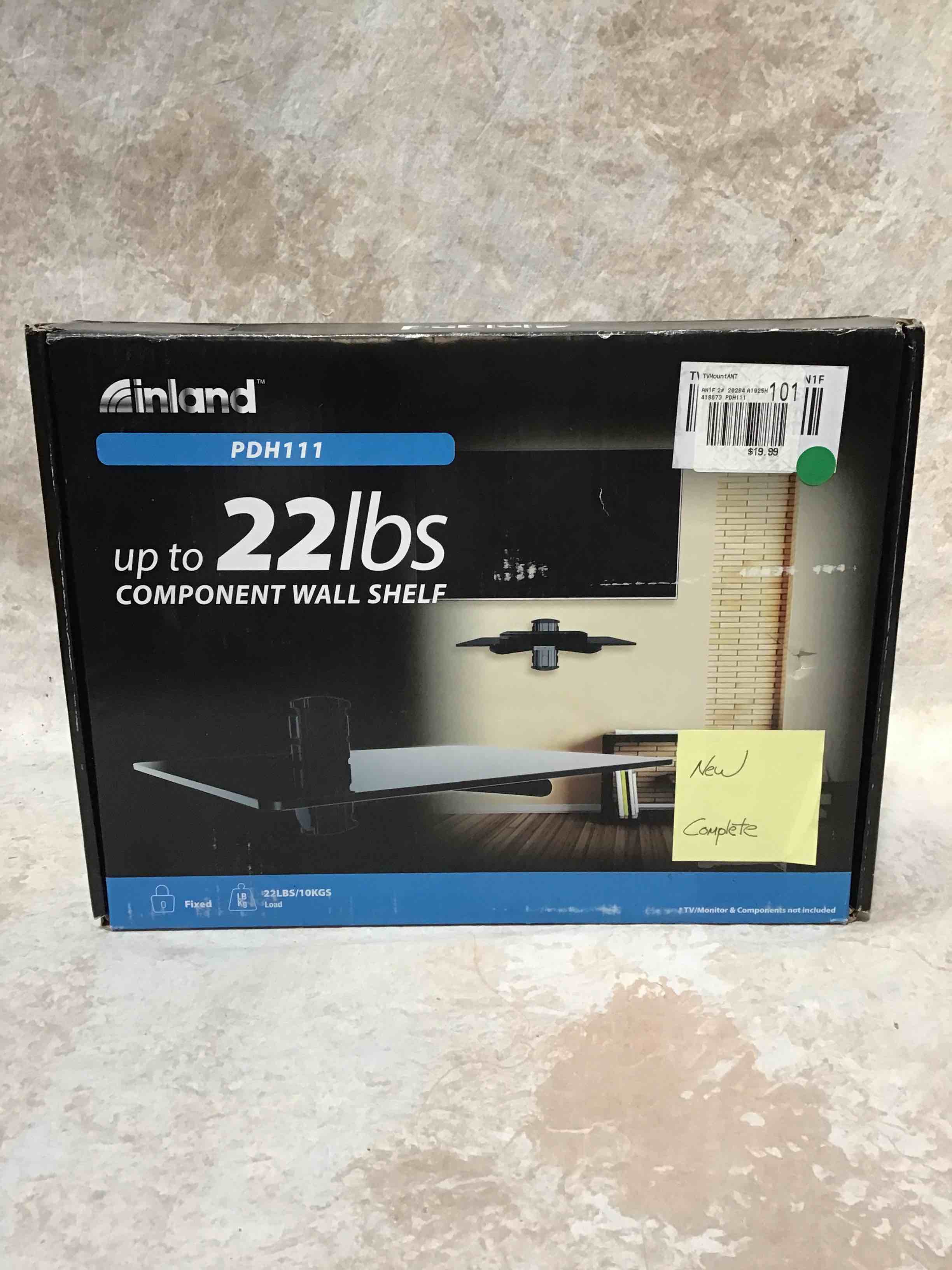 inland PDH111 Up to 22lbs Component Wall Shelf