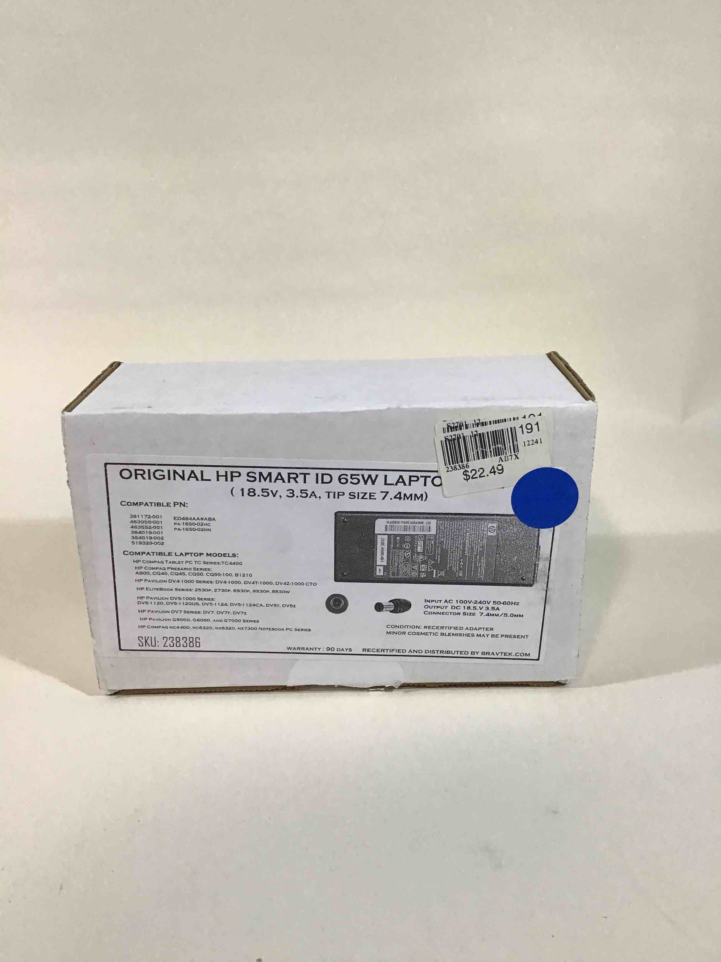 Original HP Smart ID 65W Laptop Adapter