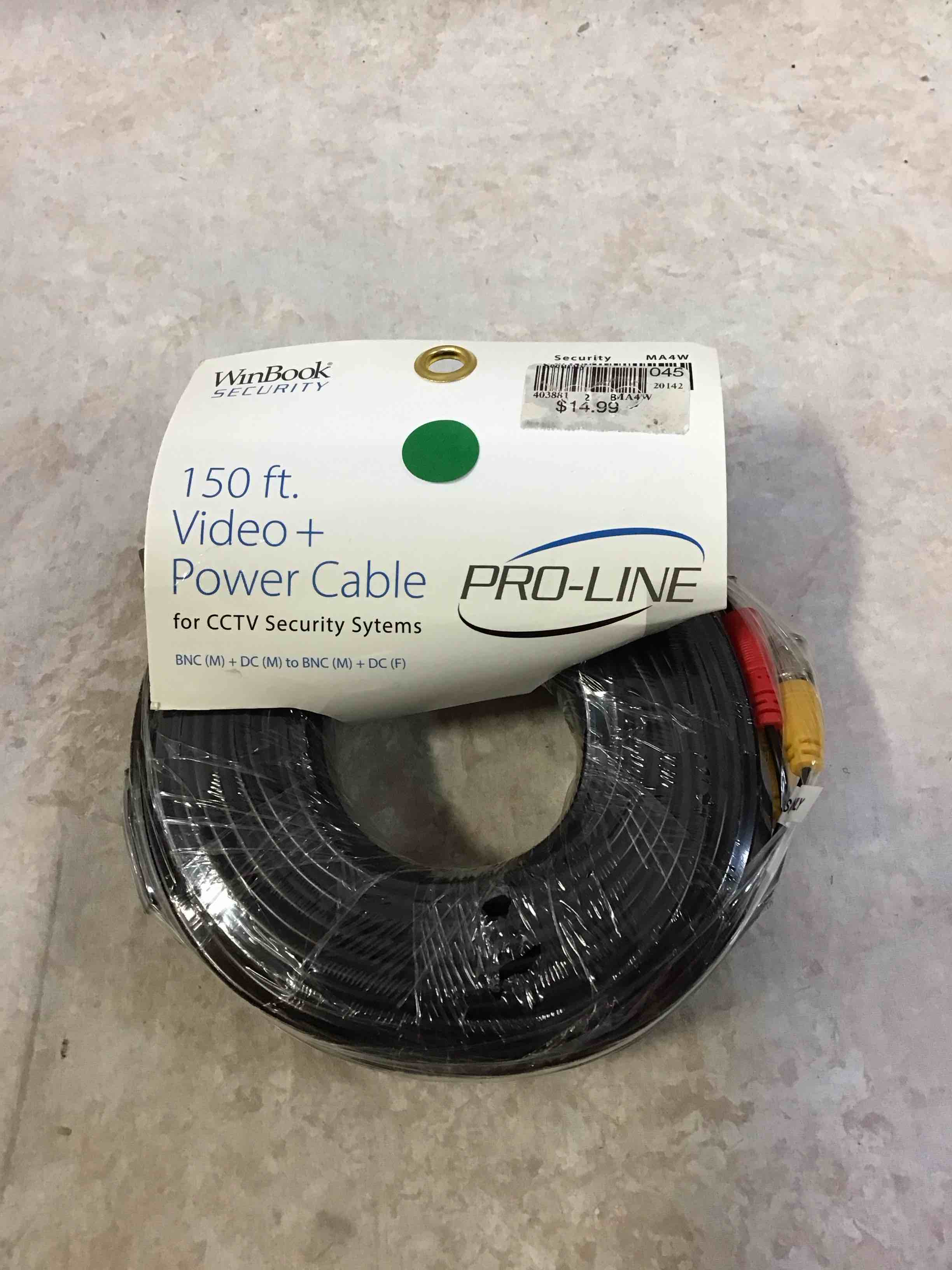 winbook security 150’ video + power cable