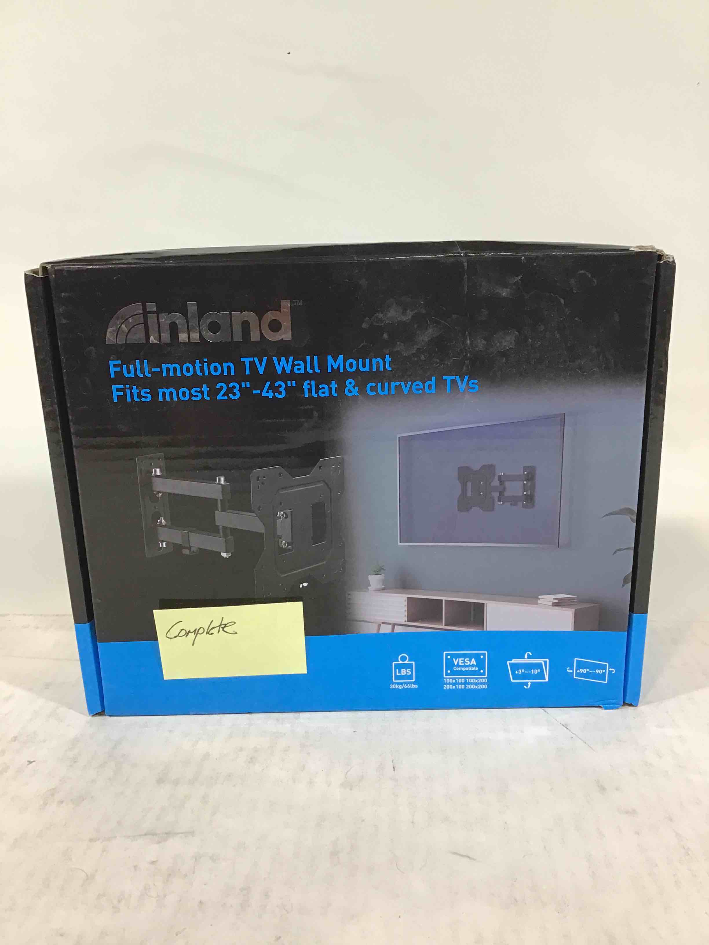 inland Full Motion TV Wall Mount Fits most 23”-43” TVs 