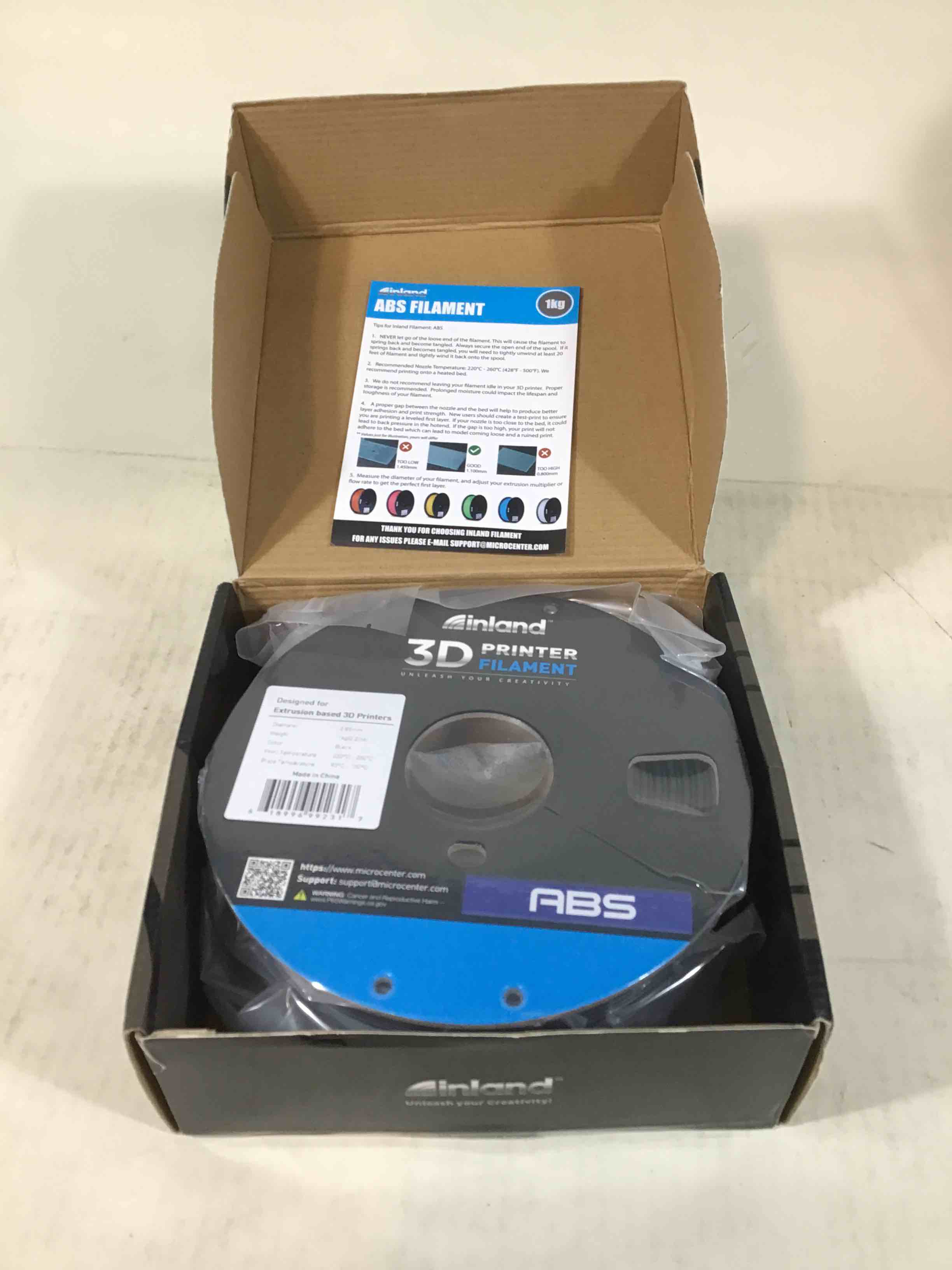 inland 3D Printer Filament 2.85mm Black