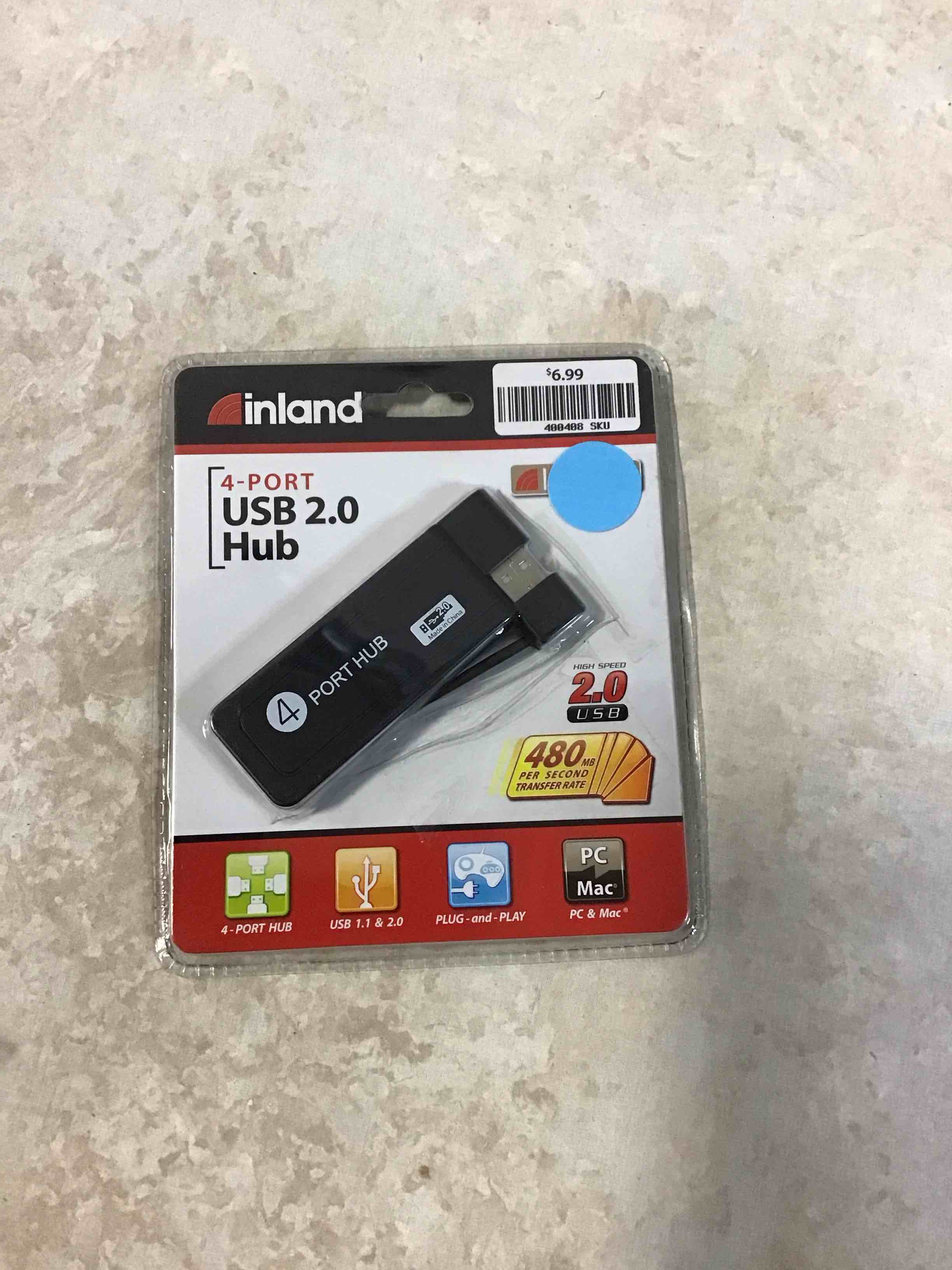 inland 4-Port USB 2.0 Hub