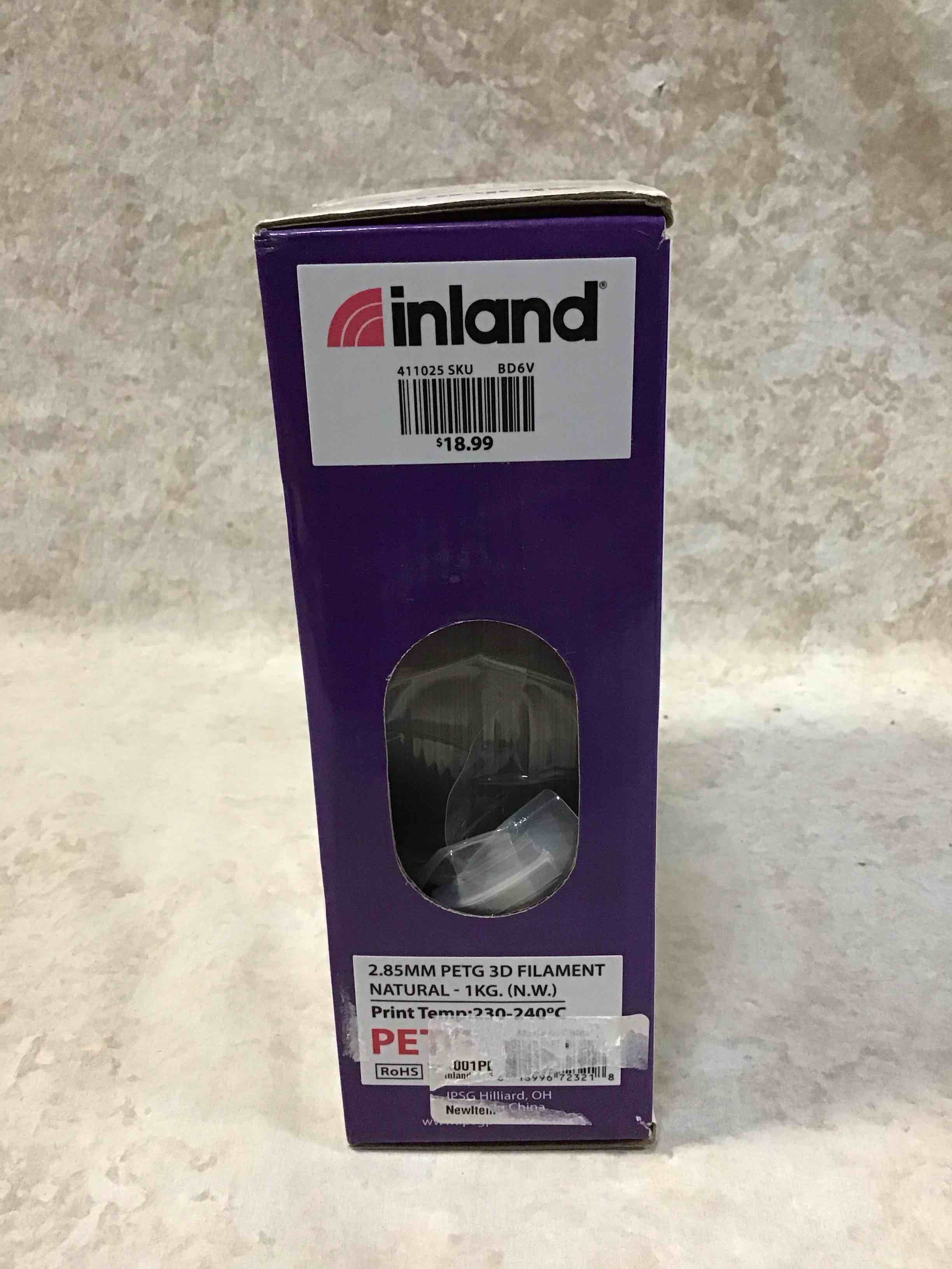 inland 3D Printing Filament 2.85mm PETG Natural