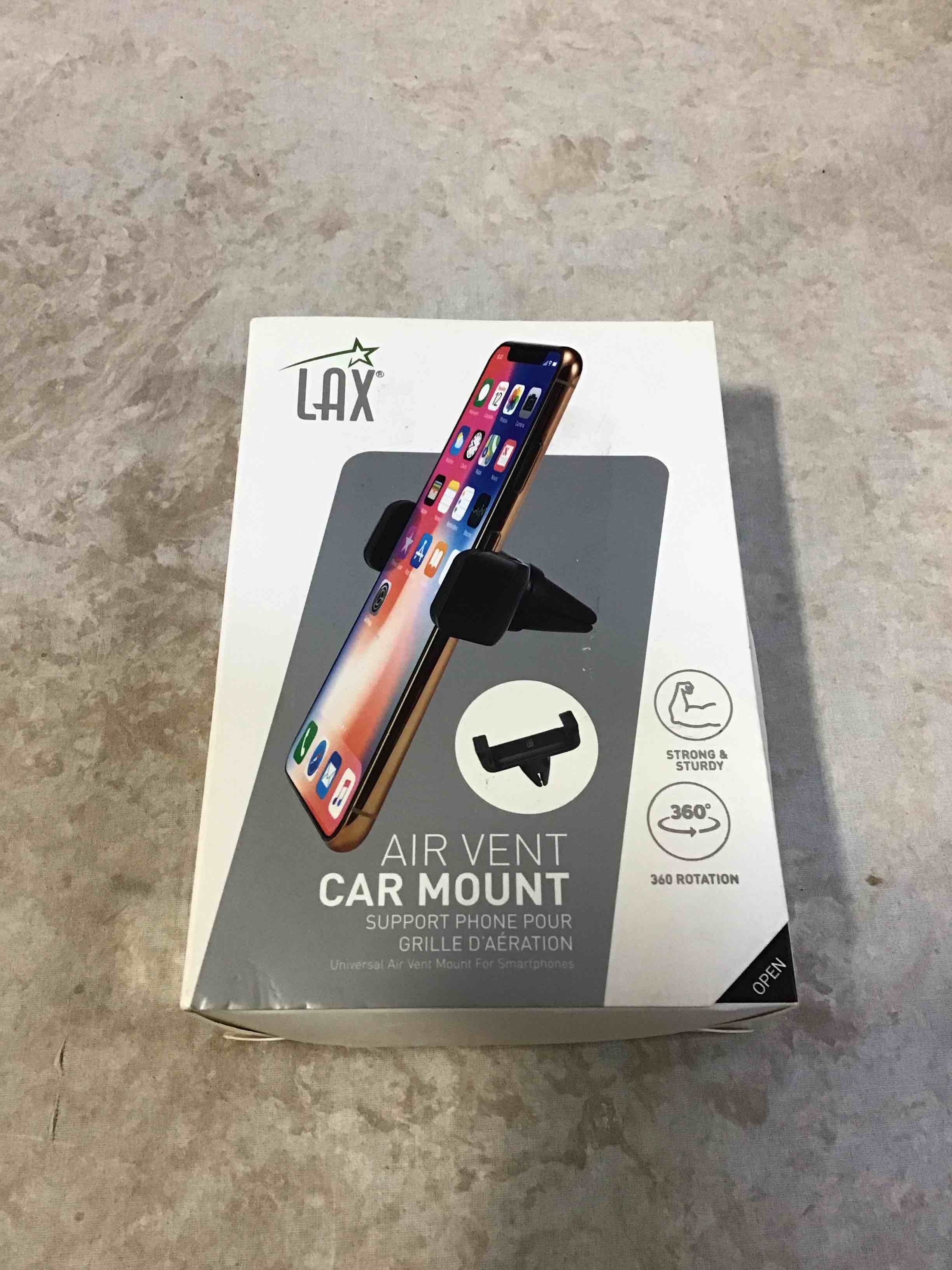 LAX Gadgets Car Vent Phone Mount - Universal Car Vent Phone Holder Rubber Clip Compatible with All S