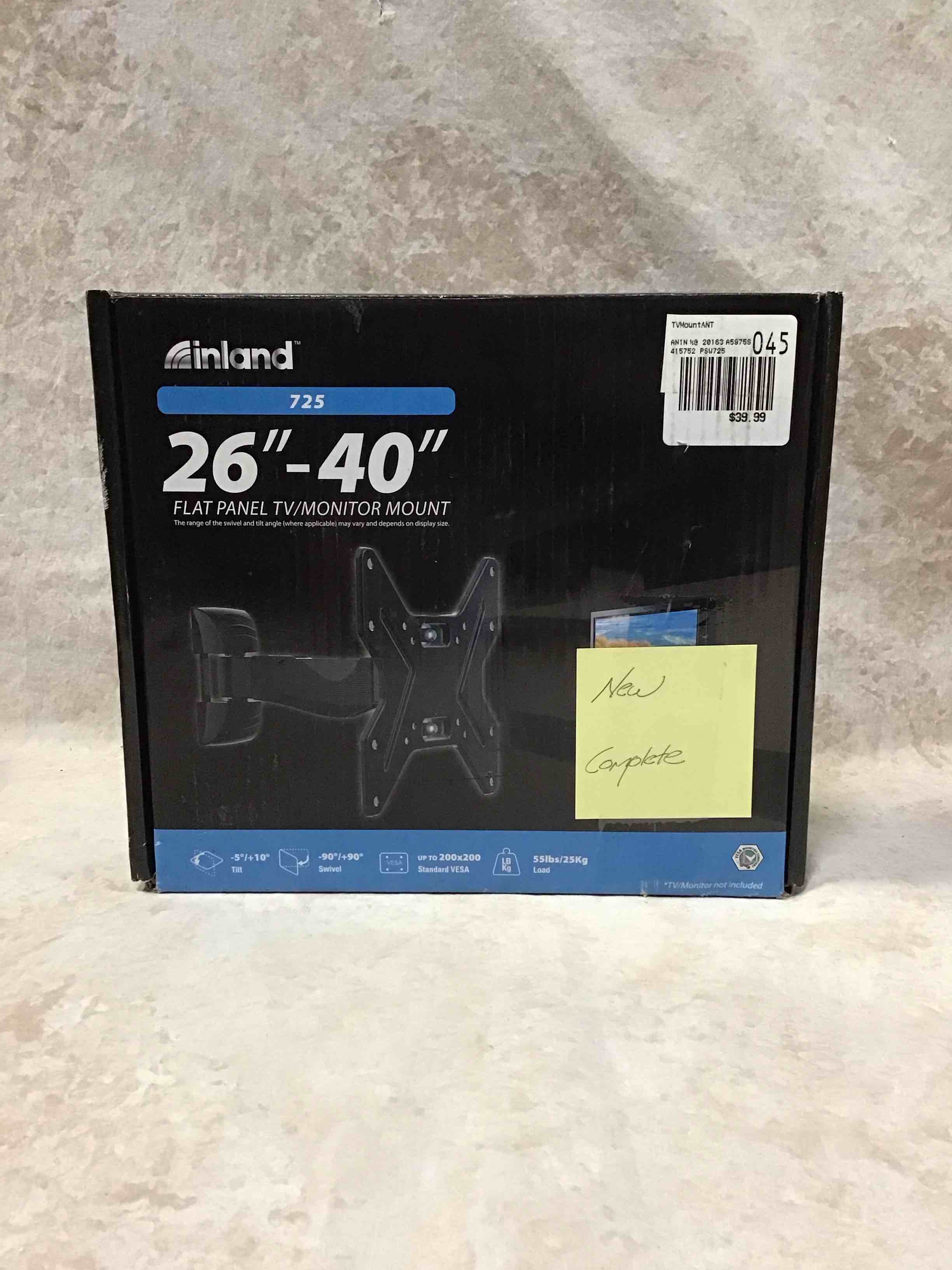 inland 26”-40” Flat Panel TV/Monitor Mount