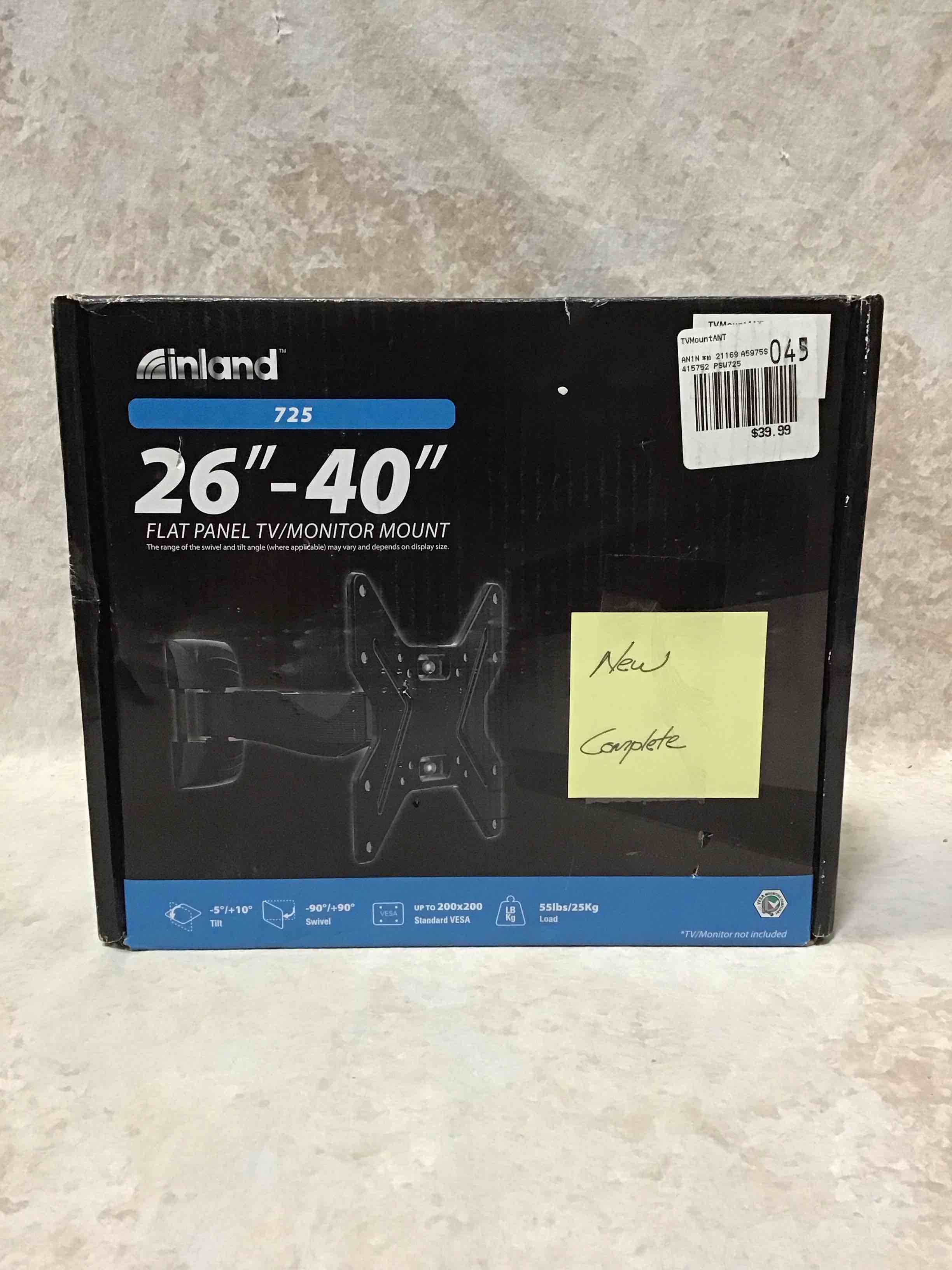 inland 26”-40” Flat Panel TV/Monitor Mount 