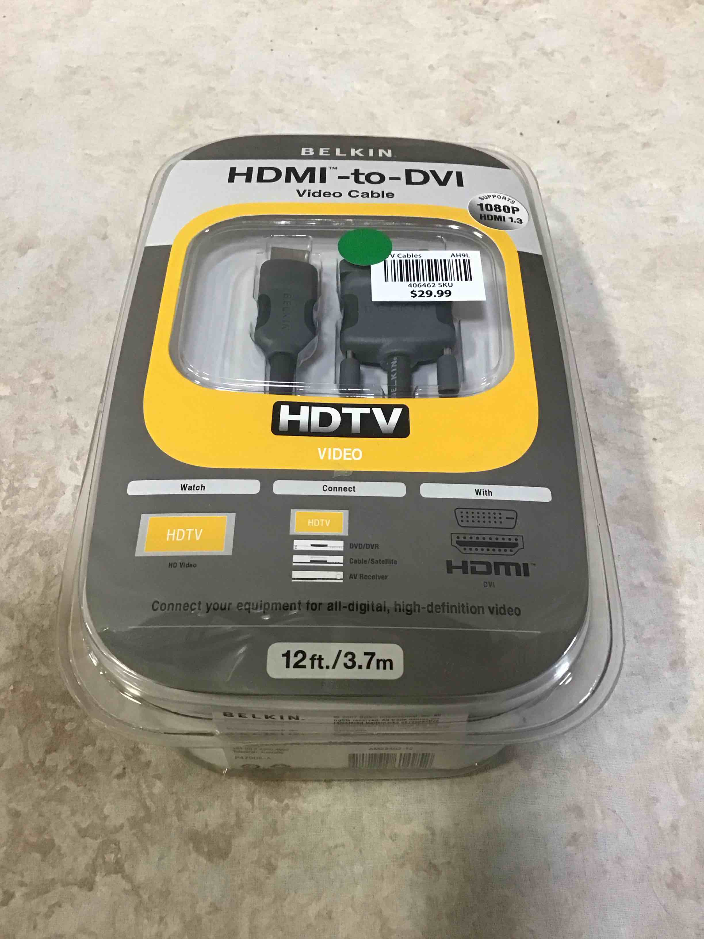 Belkin 12ft HDMI Interface to DVI Video Cable