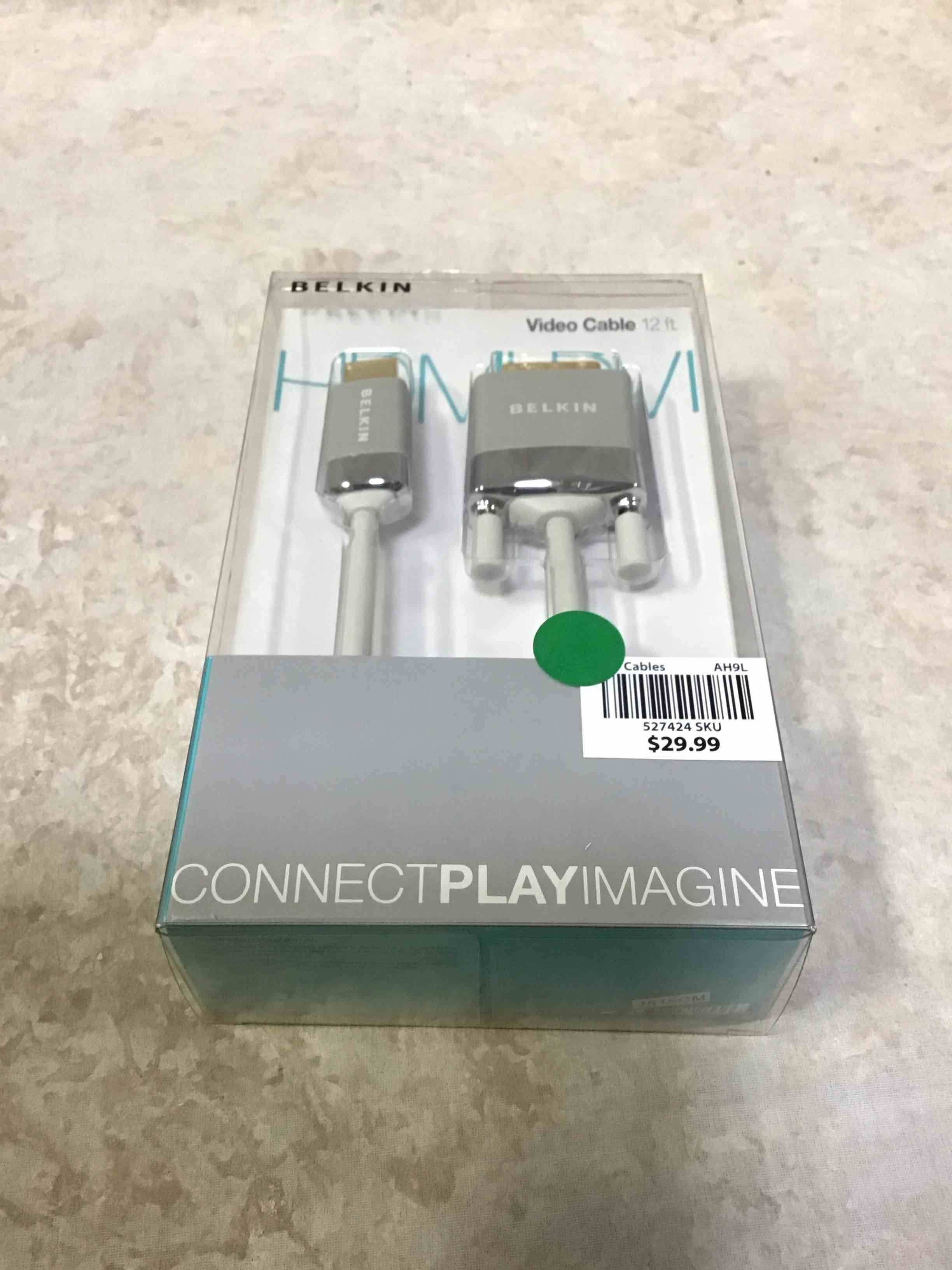 Belkin AV22401-12-WHT HDMI to DVI-D Cable Adapter