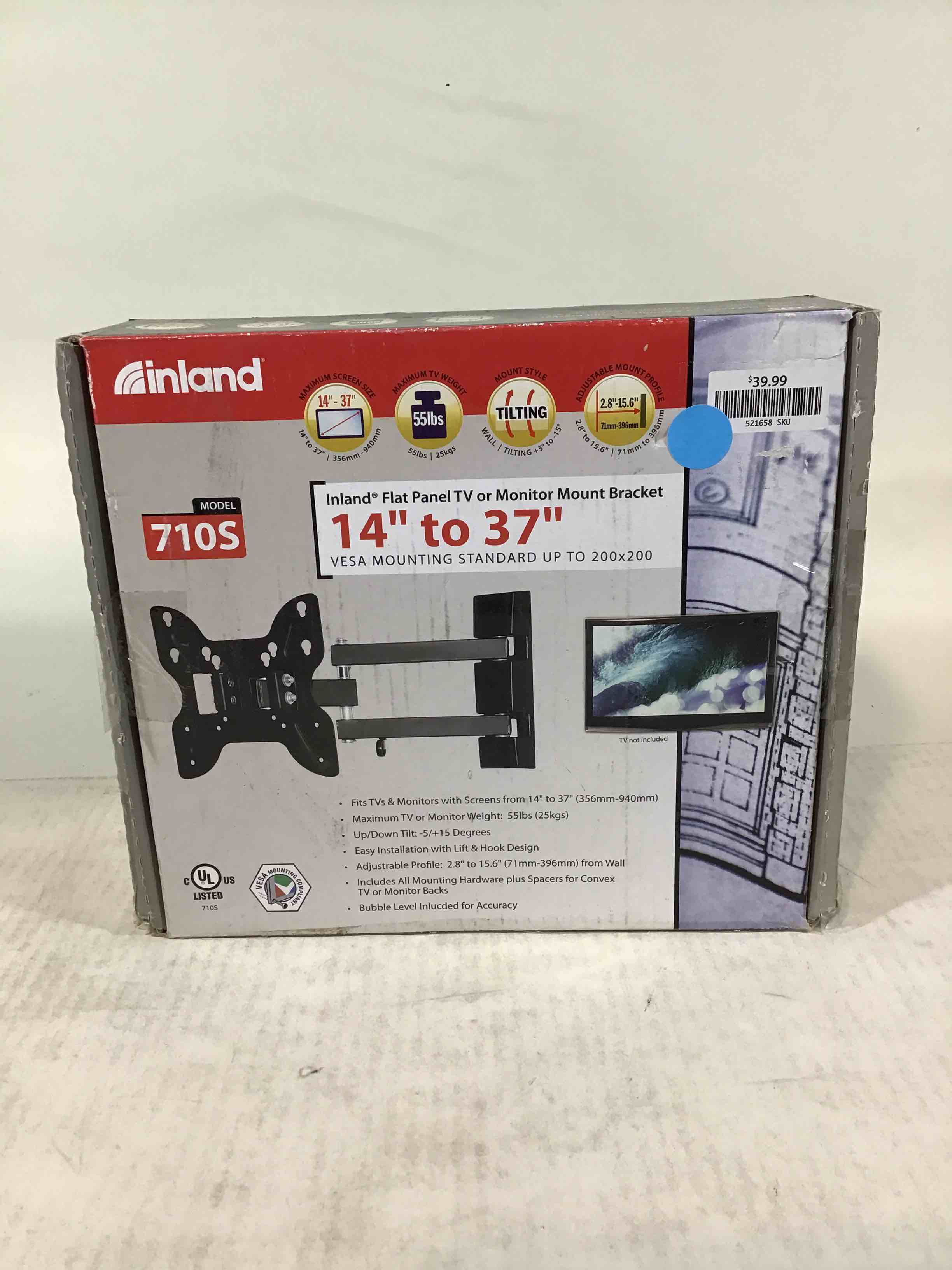 Inland 14"-42" Swivel TV/Monitor Wall Mount 710S