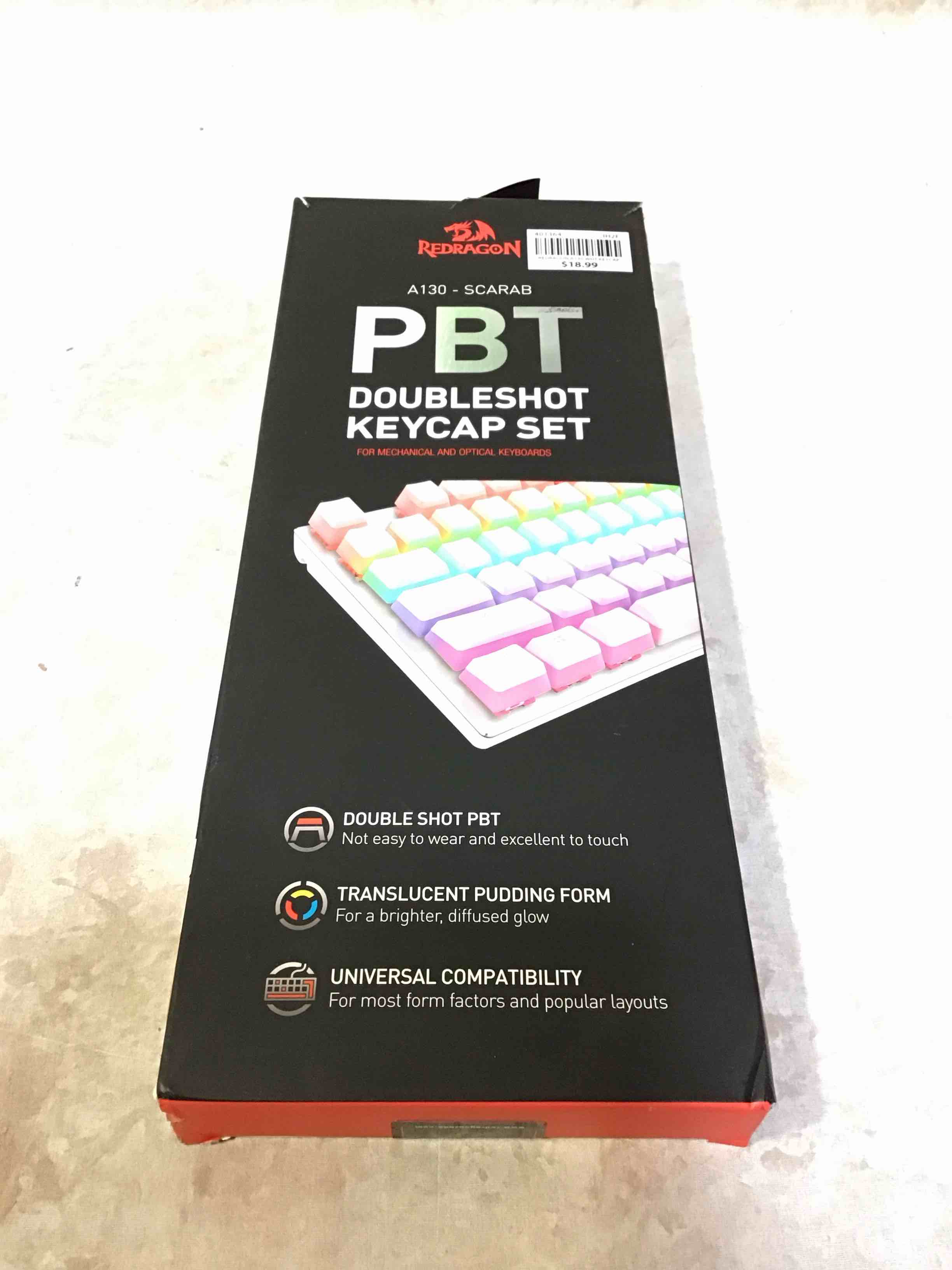 Redragon PBT Doubleshot Keycap Set for mechanical and optical keyboards