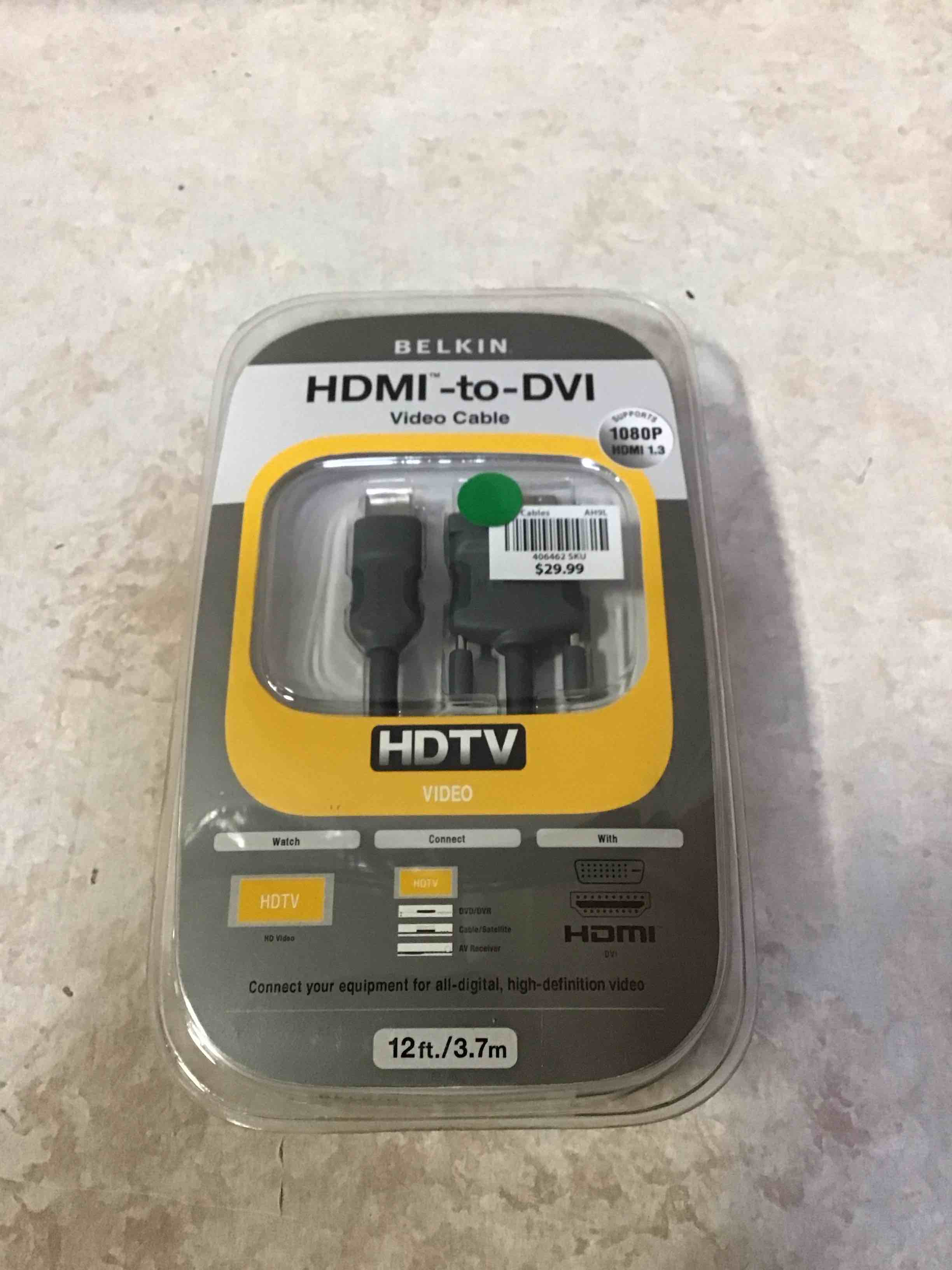 Belkin 12ft HDMI Interface to DVI Video Cable