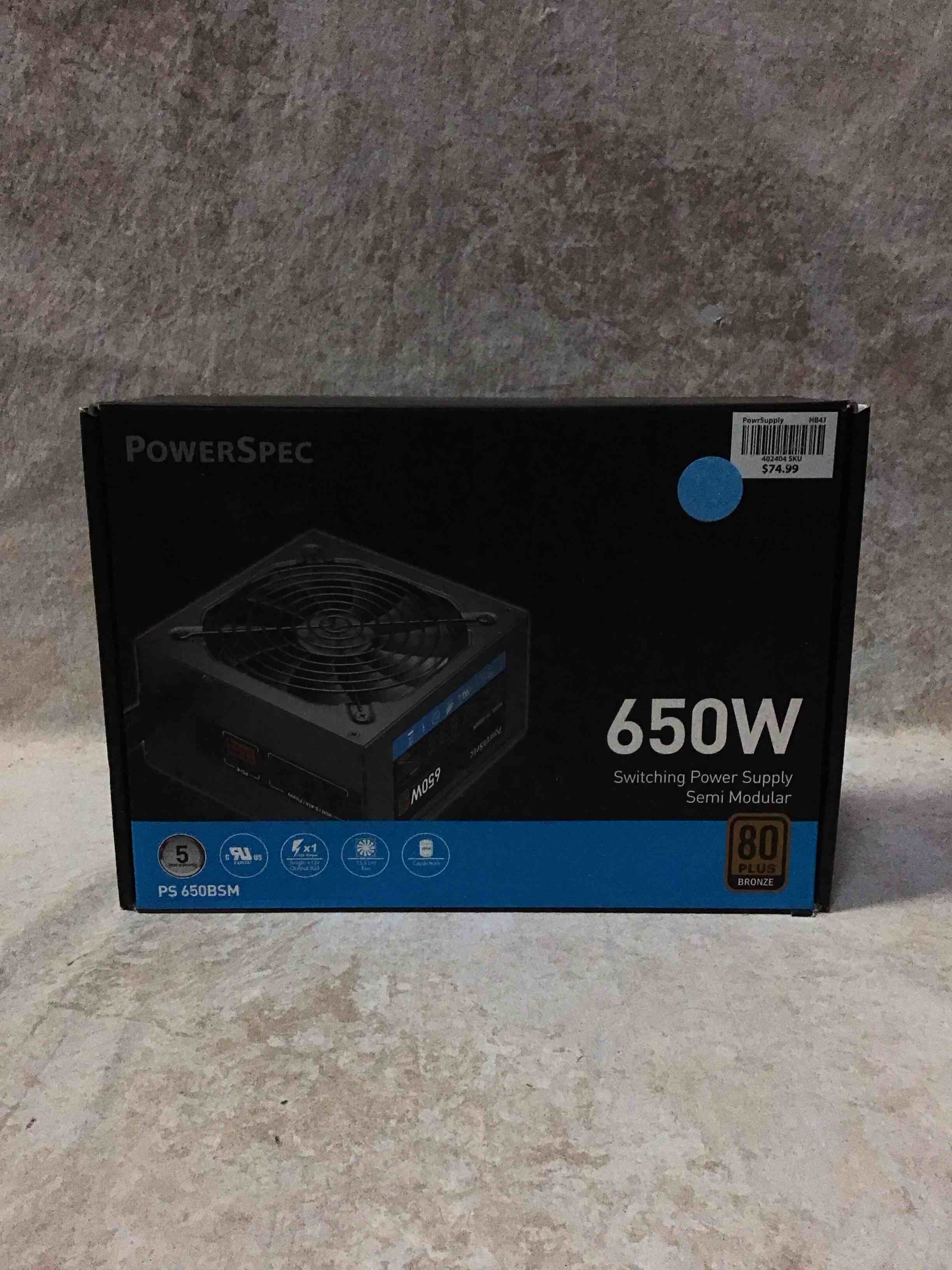 power supply 650w semi modular 80+ bronze certified psu atx
