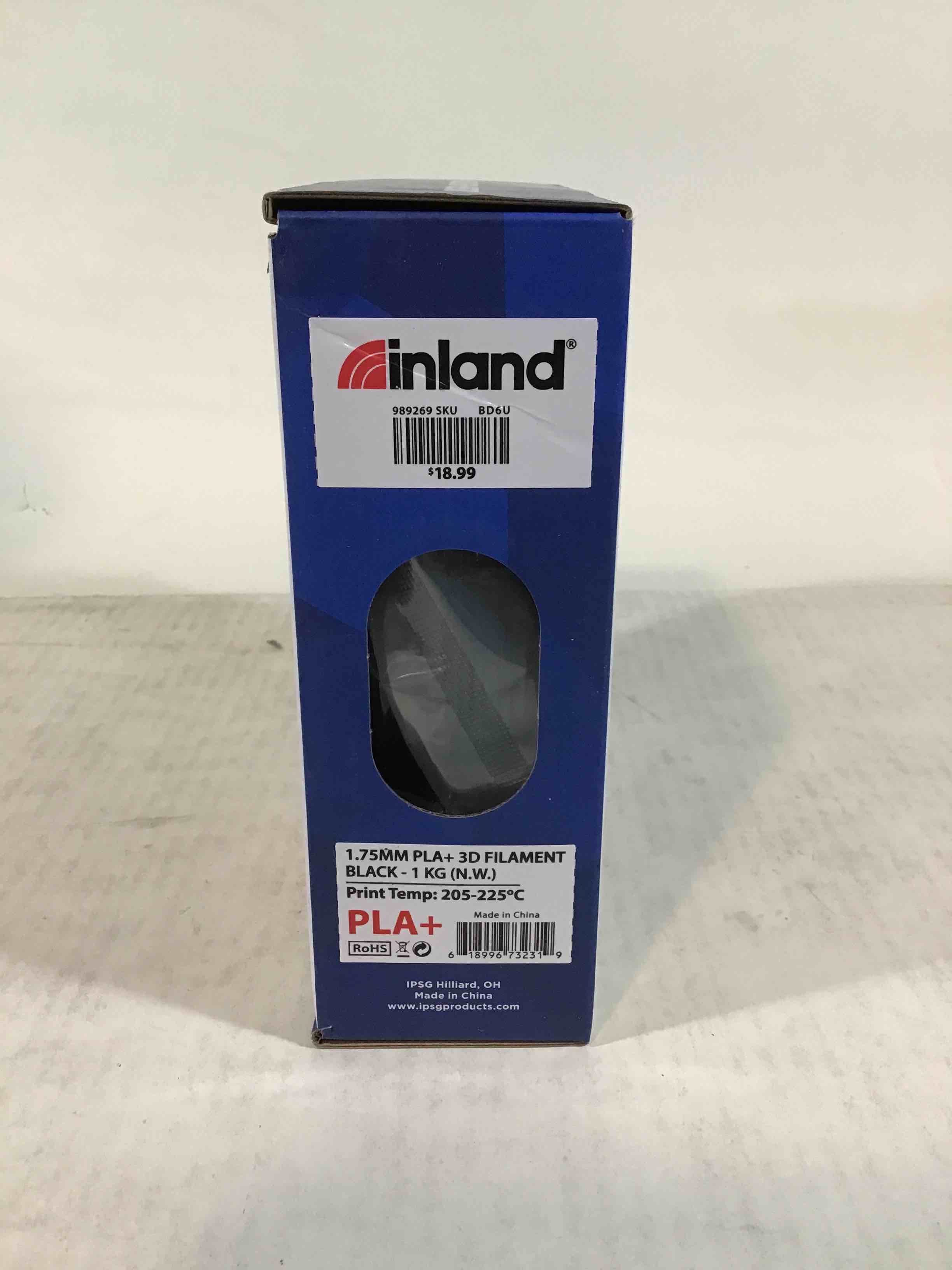 Inland PLA Plus (PLA+) 3D Printer Filament 1.75mm - PLA Pro Dimensional Accuracy +/- 0.03 mm - 1 kg Spool (2.2 lbs) – Fits Most FDM/FFF Printers – Odor Free, Clog Free 3D Printing Filaments - Black (B081S6BMCD)