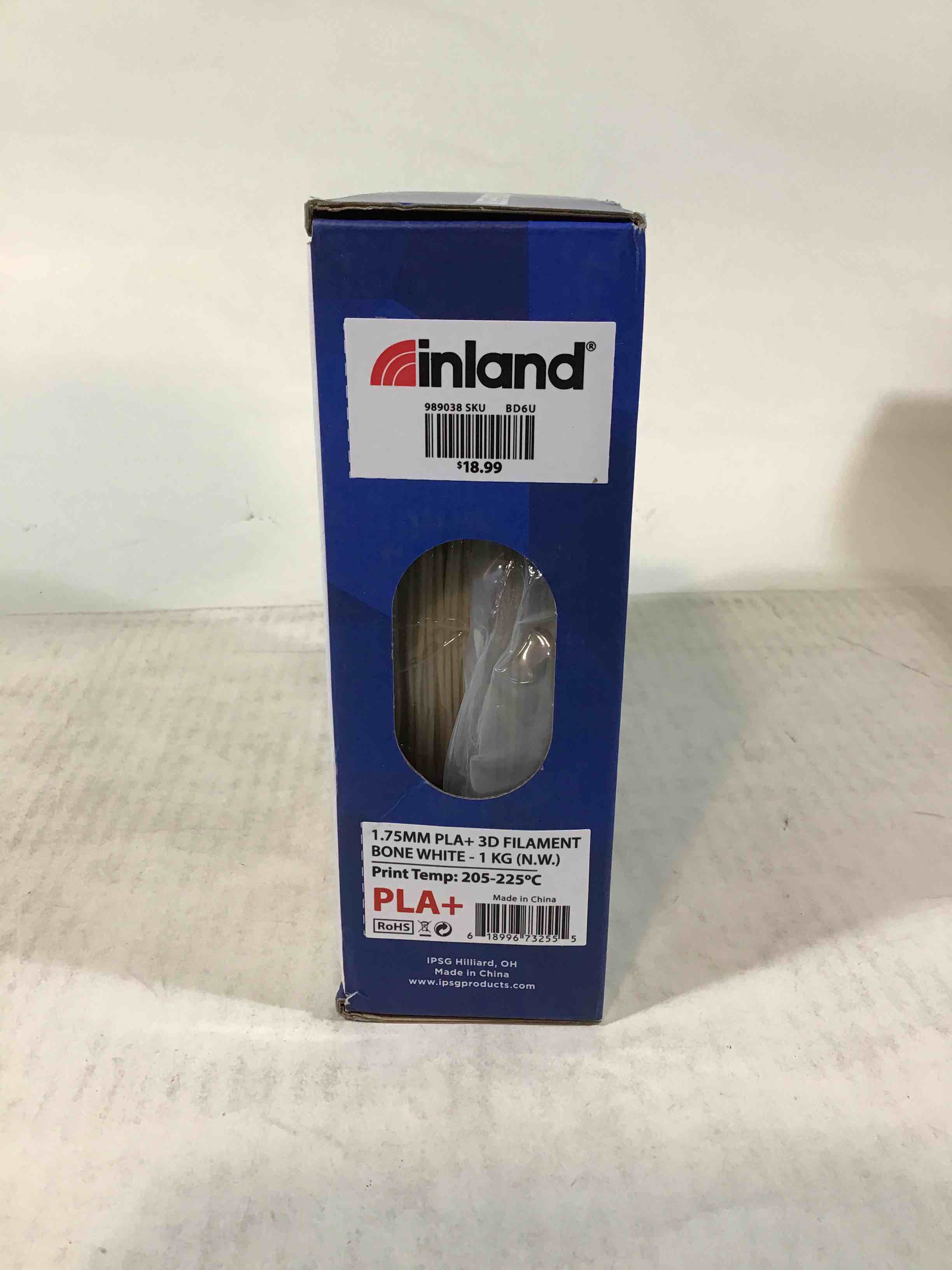 inland 1.75mm PLA+ 3D Filament Bone White