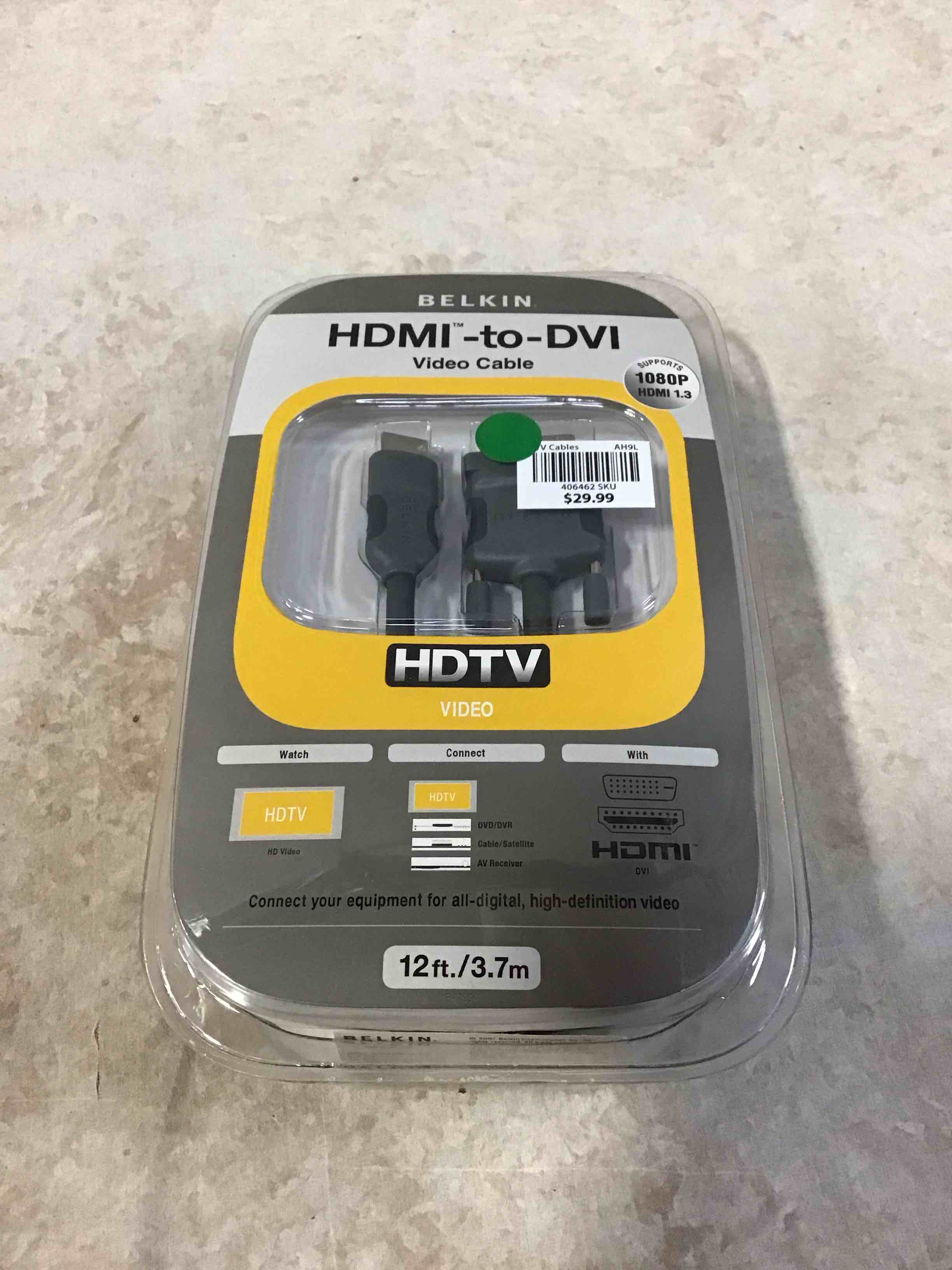 Belkin 12ft HDMI Interface to DVI Video Cable