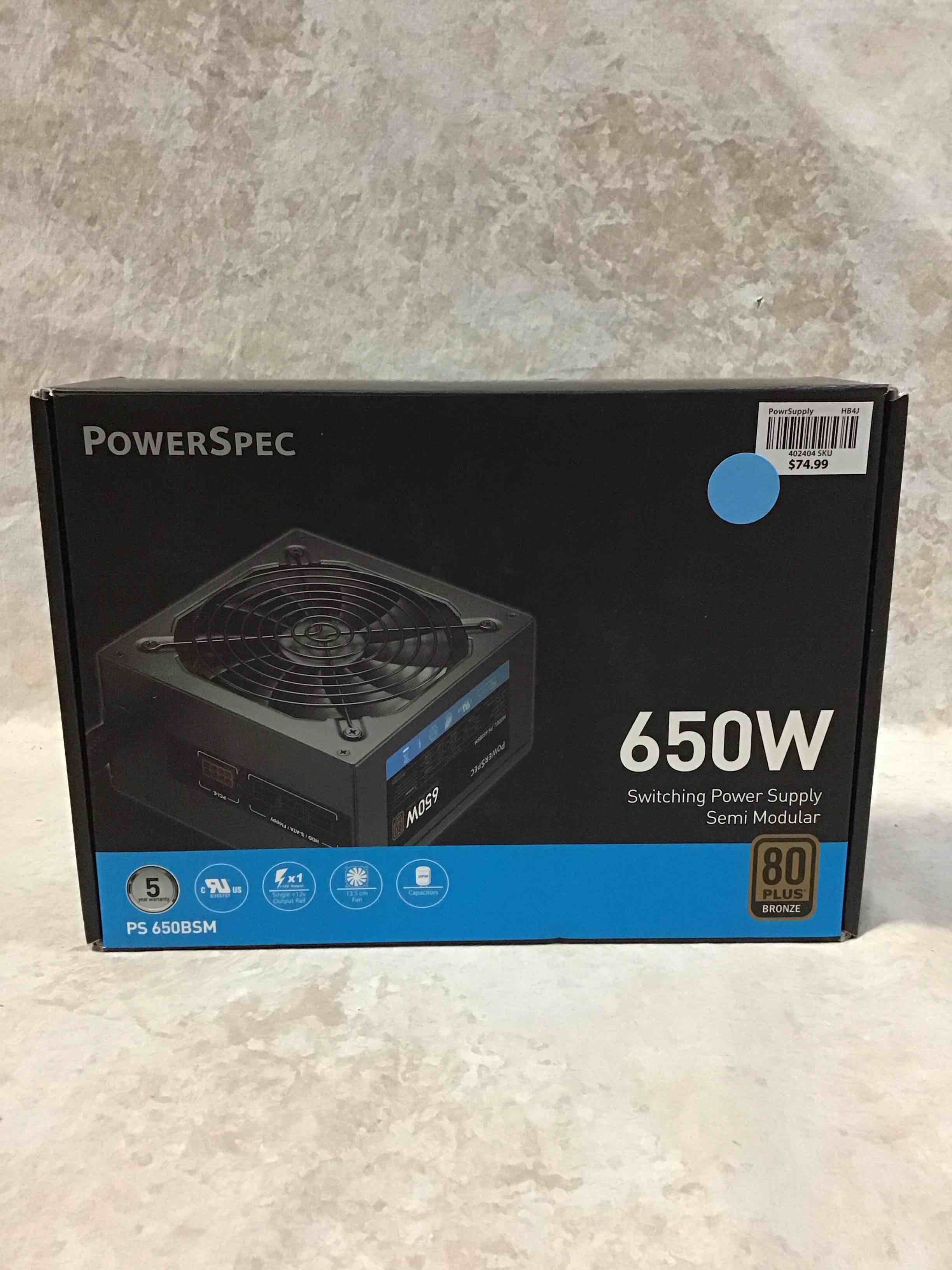 power supply 650w semi modular 80+ bronze certified psu atx