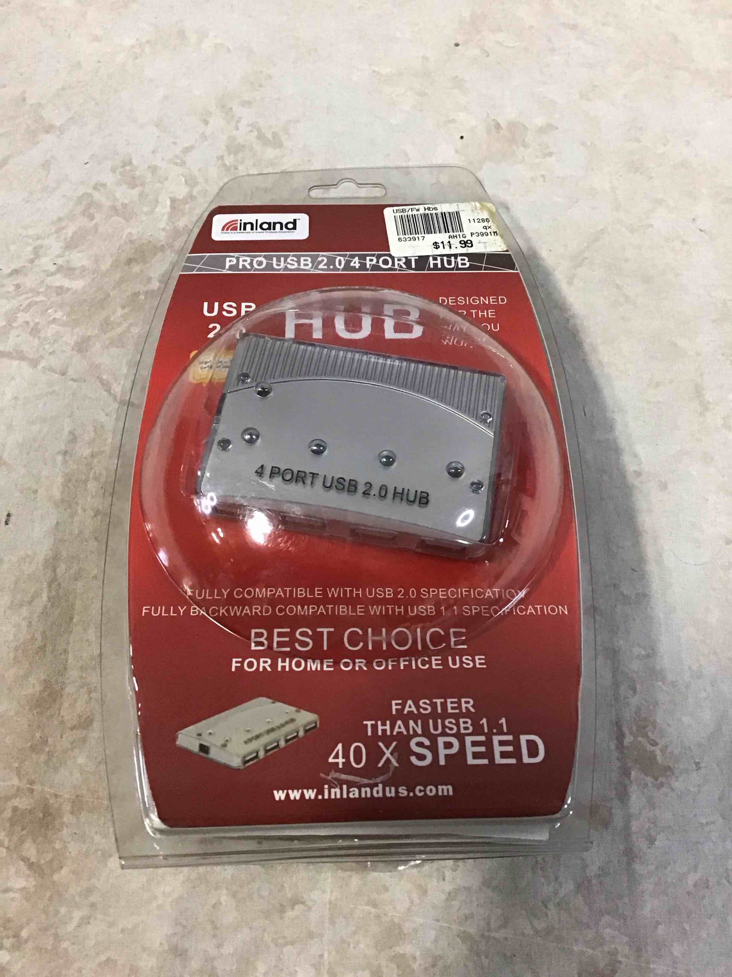 4 Port Powered USB 2.0 HUB - Silver