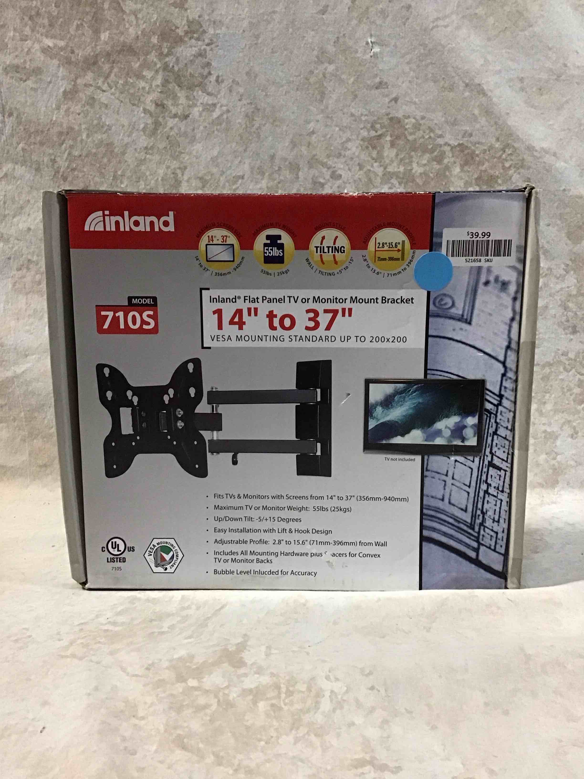 Inland 14"-42" Swivel TV/Monitor Wall Mount 710S