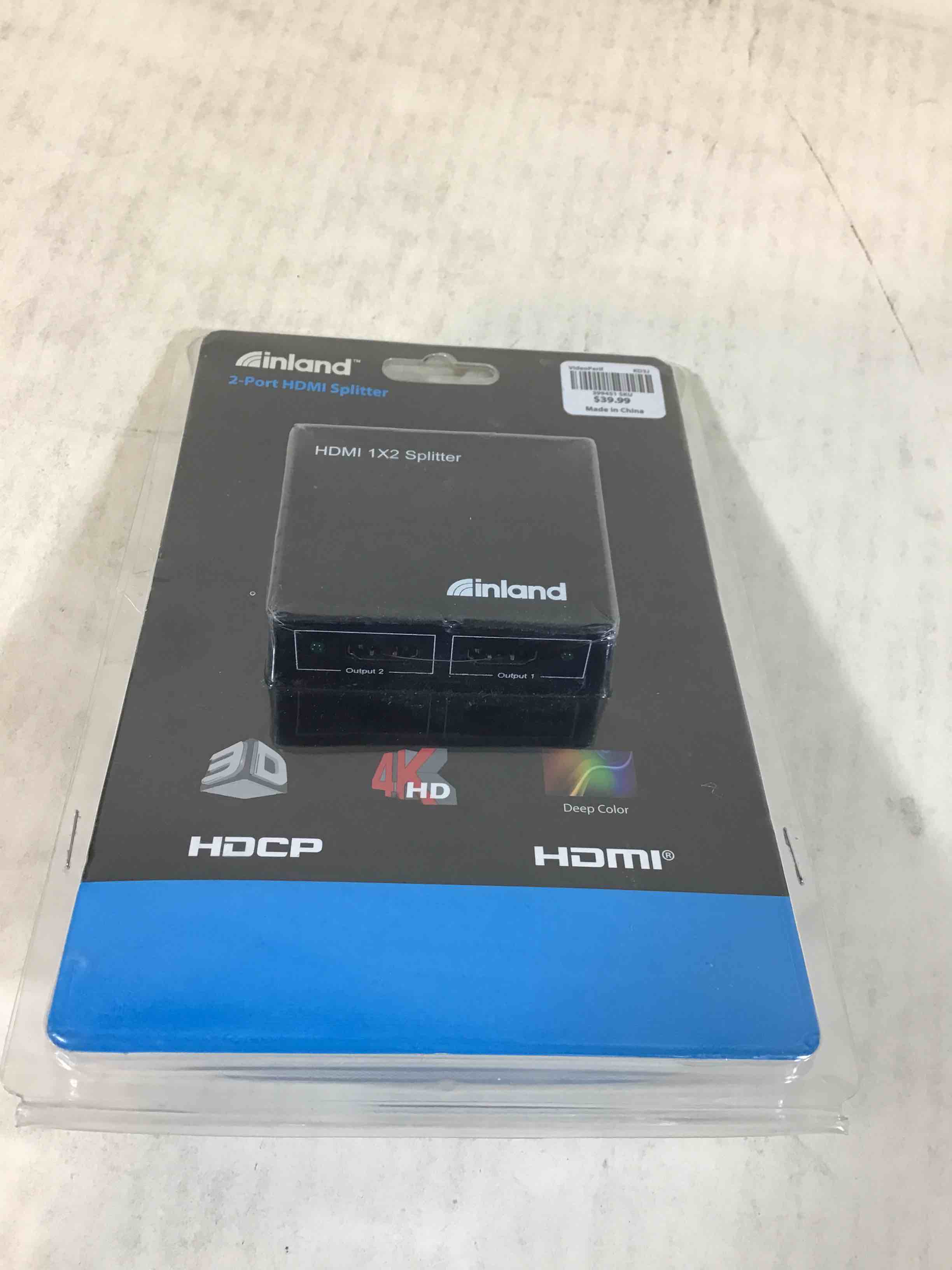 Inland Hdmi Splitter With 3d & 4k Support 340mhz 480p; 720p; 1080i; 1080p; 2160p