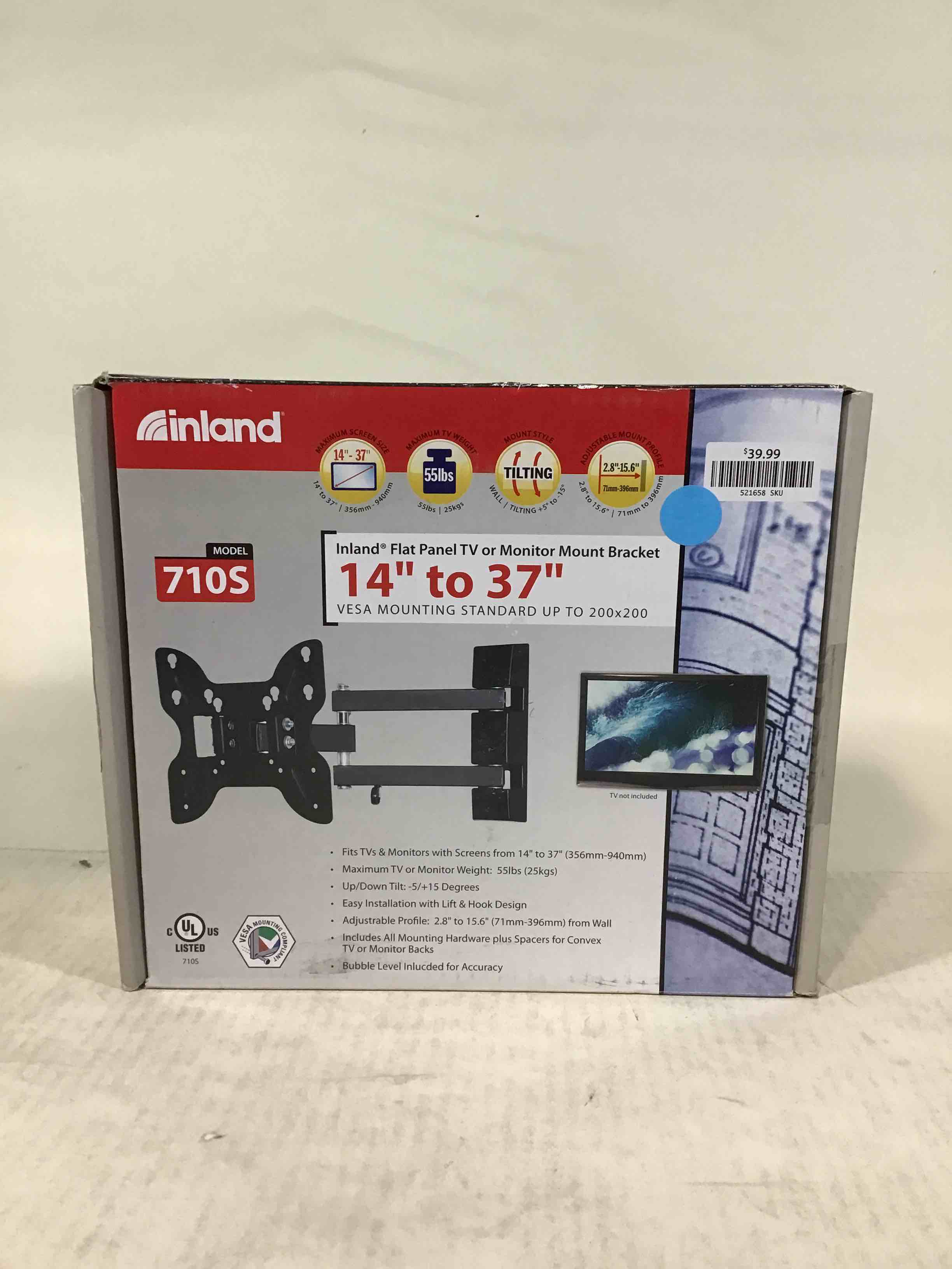 Inland 14"-42" Swivel TV/Monitor Wall Mount 710S