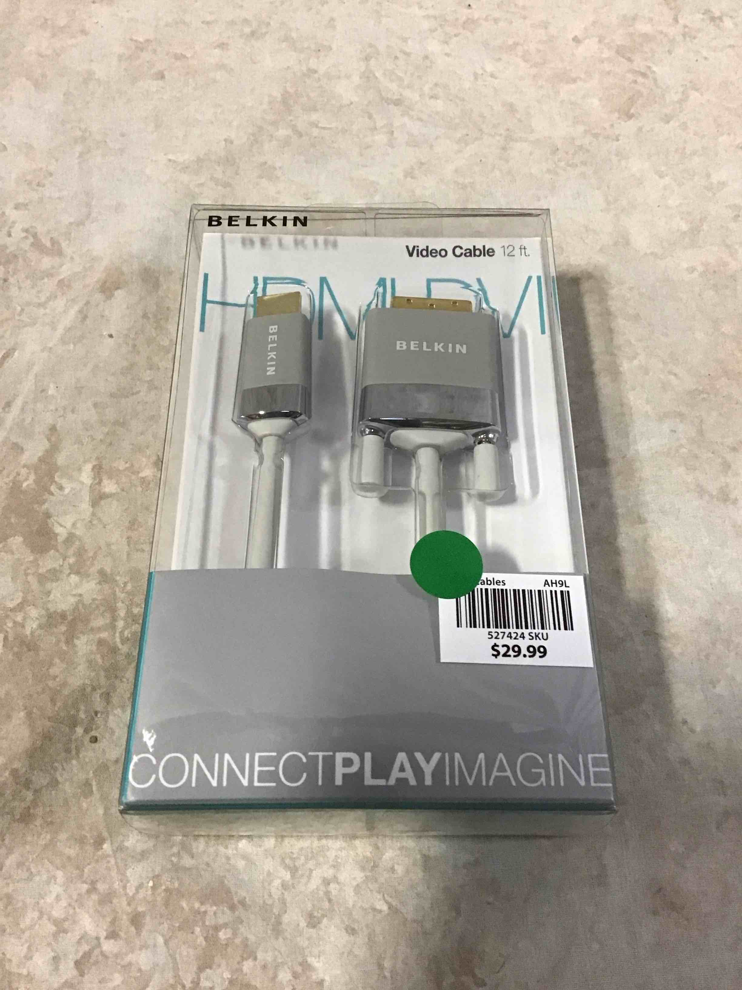 Belkin AV22401-12-WHT HDMI to DVI-D Cable Adapter