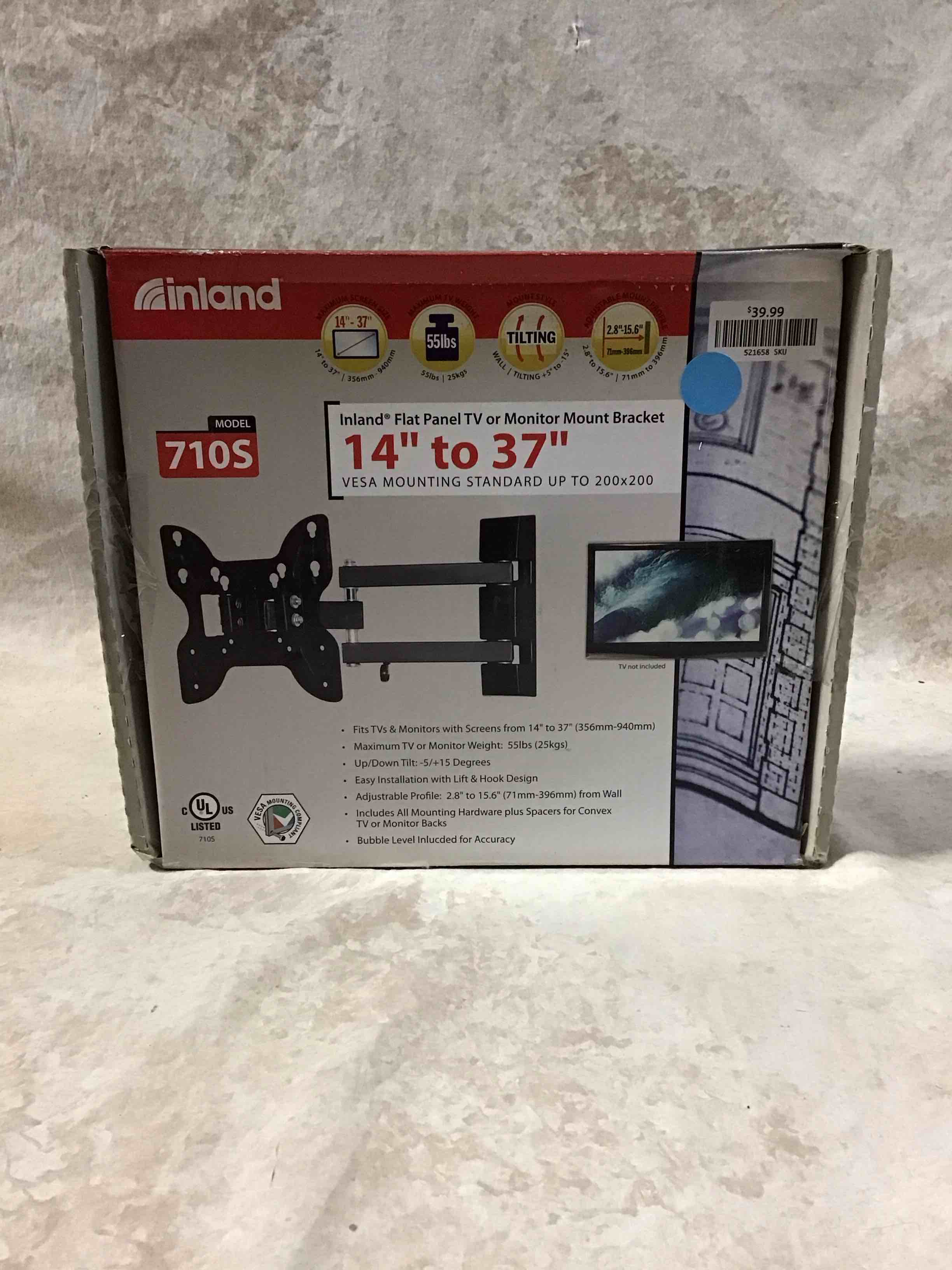 Inland 14"-42" Swivel TV/Monitor Wall Mount 710S