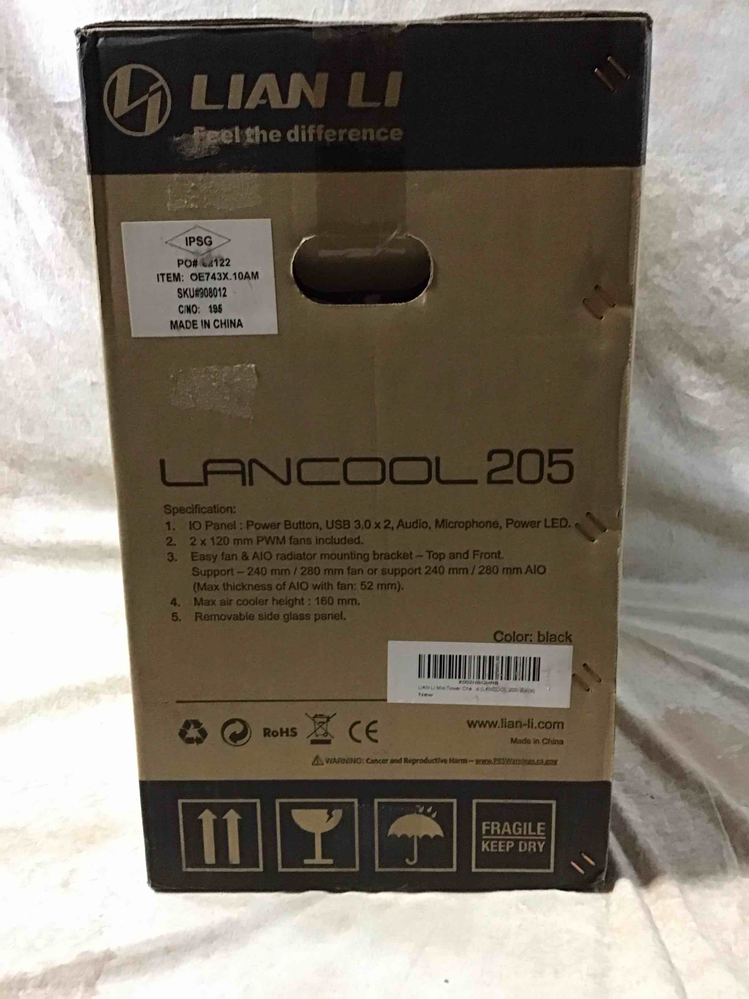 Lian Li Lancool 205 Gaming PC Case Black