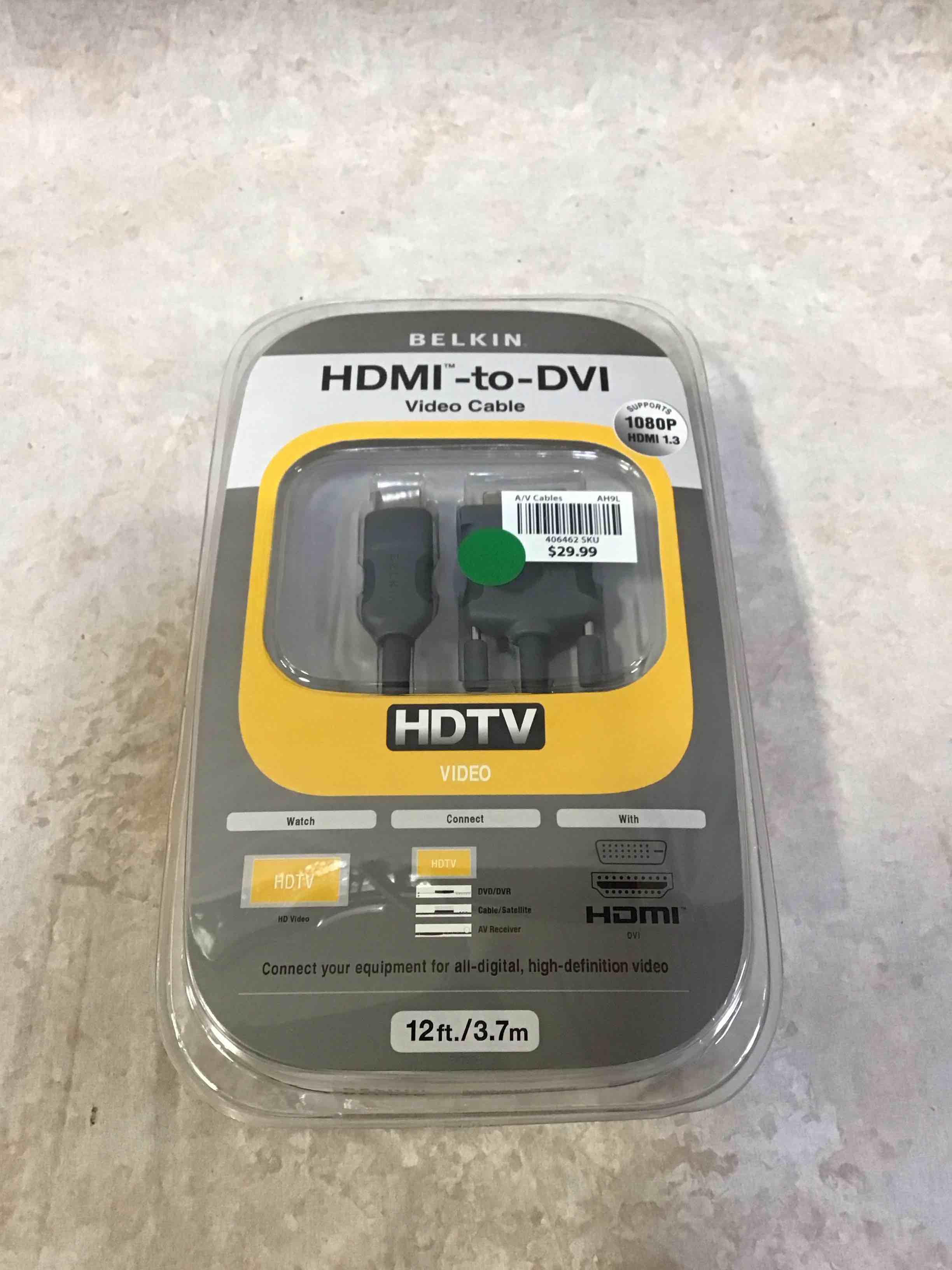 Belkin 12ft HDMI Interface to DVI Video Cable