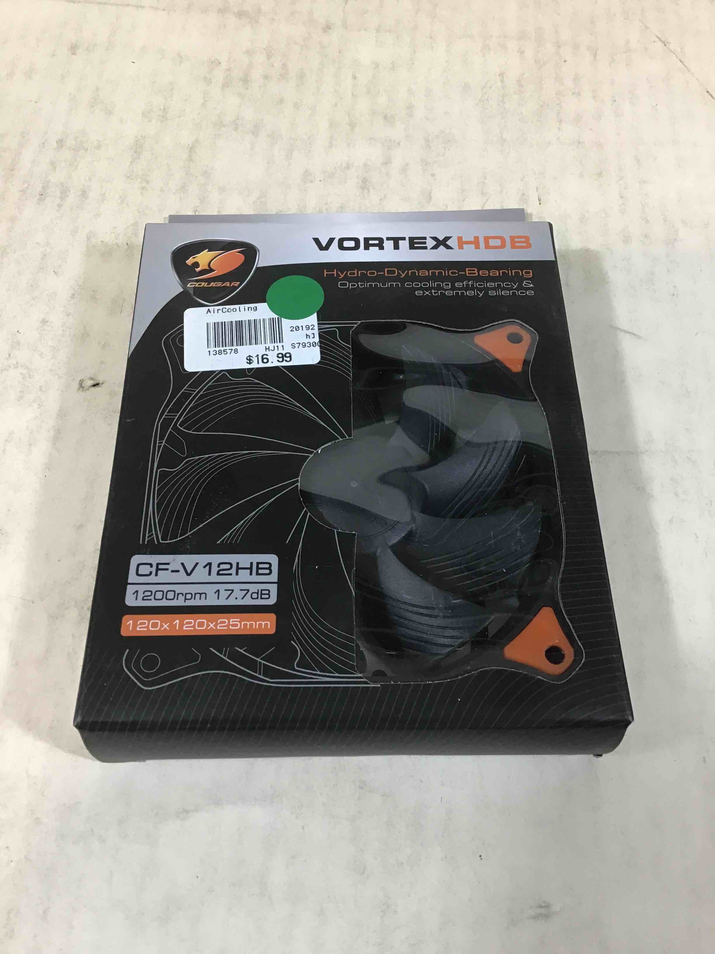 Cougar Vortex CF-V12H 120mm Hydro Dynamic Bearing Fluid Case Fan  Orange