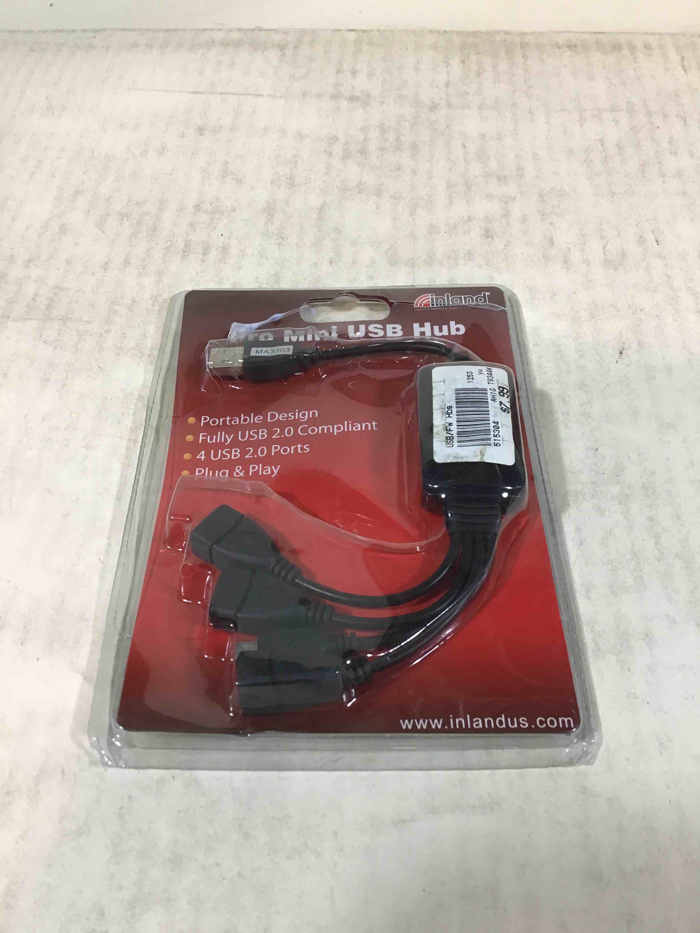 Inland Wired 4 Port USB 2.0 HUB