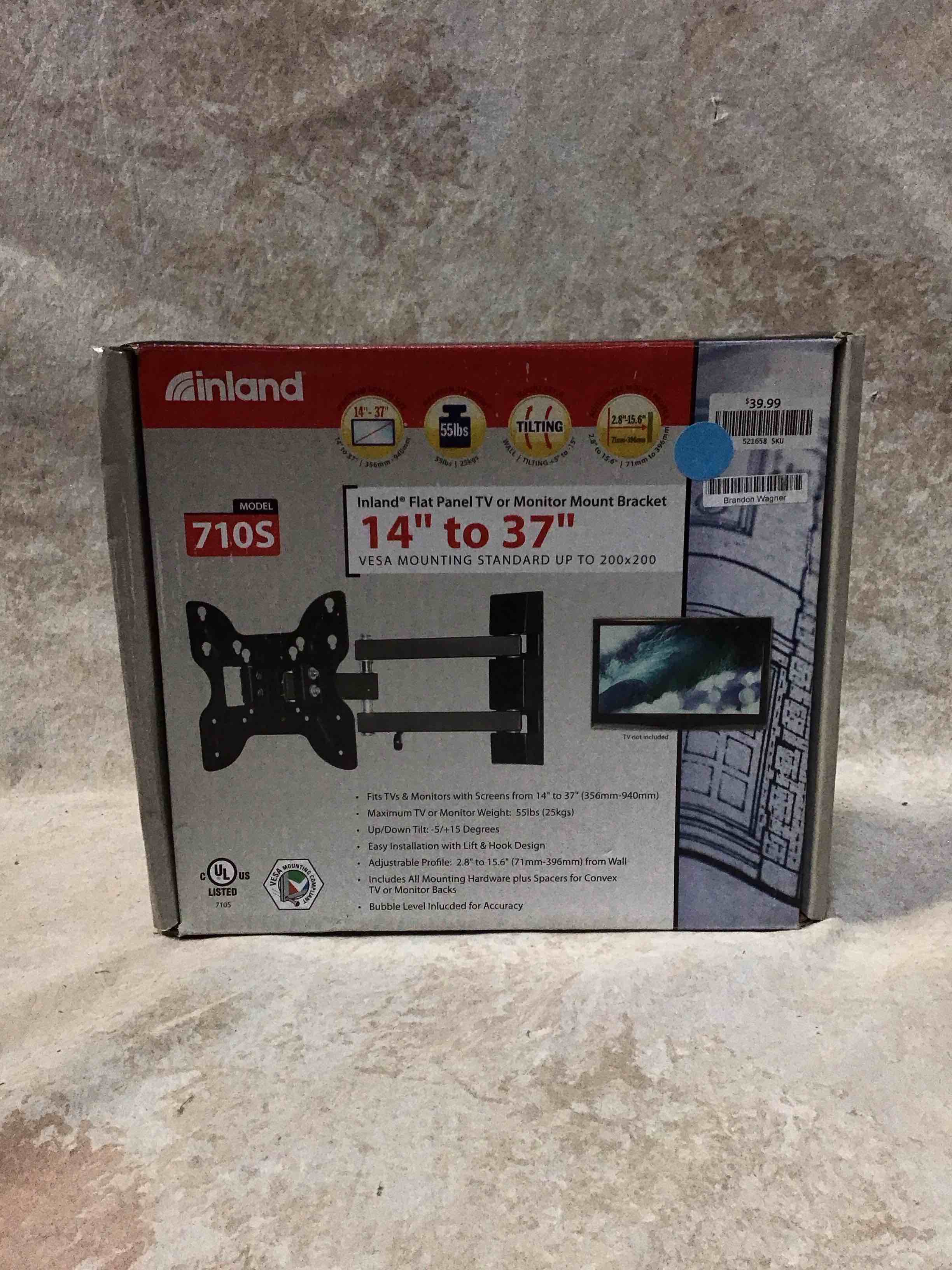 Inland 14"-42" Swivel TV/Monitor Wall Mount 710S