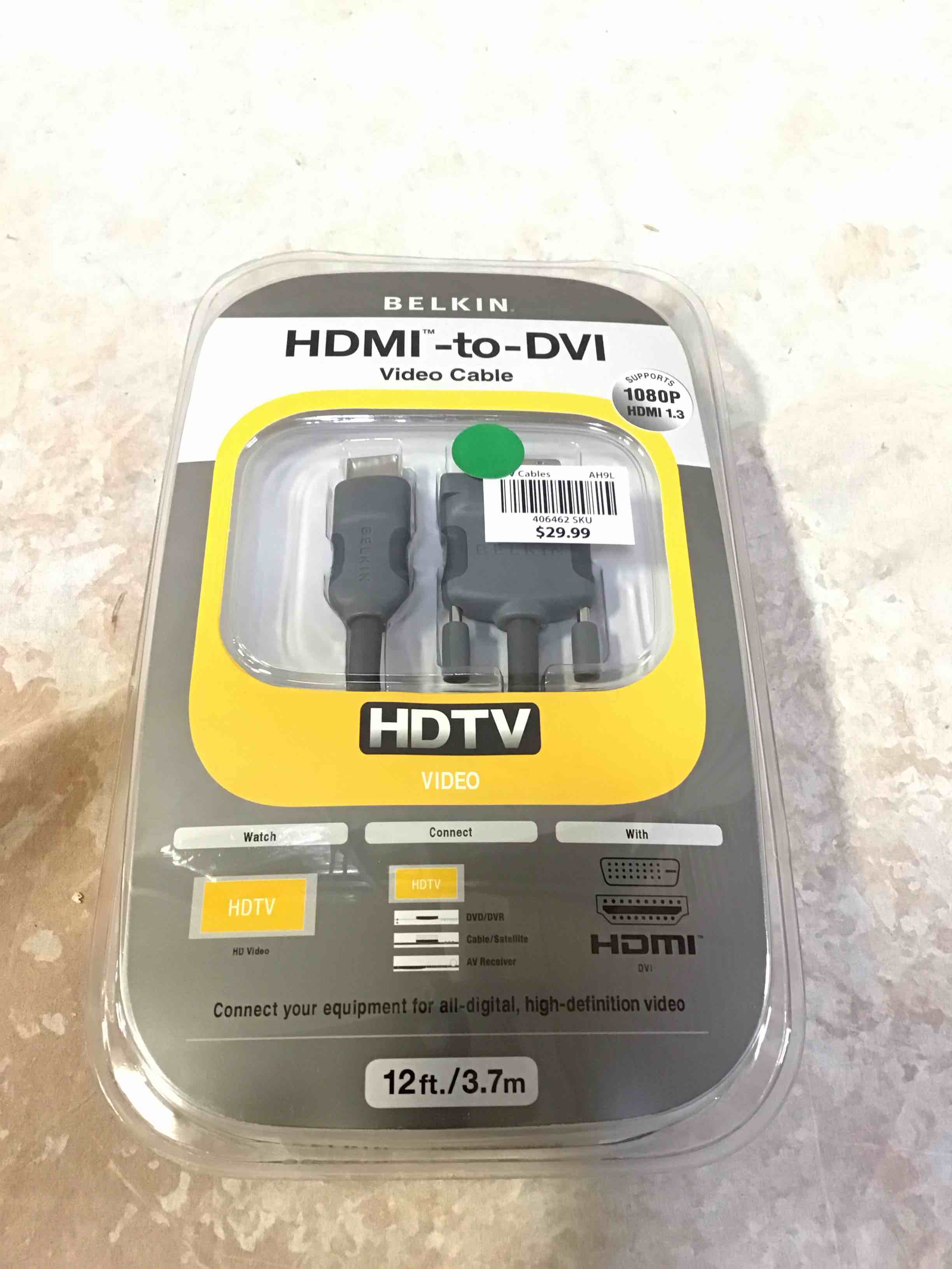 Belkin 12ft HDMI Interface to DVI Video Cable