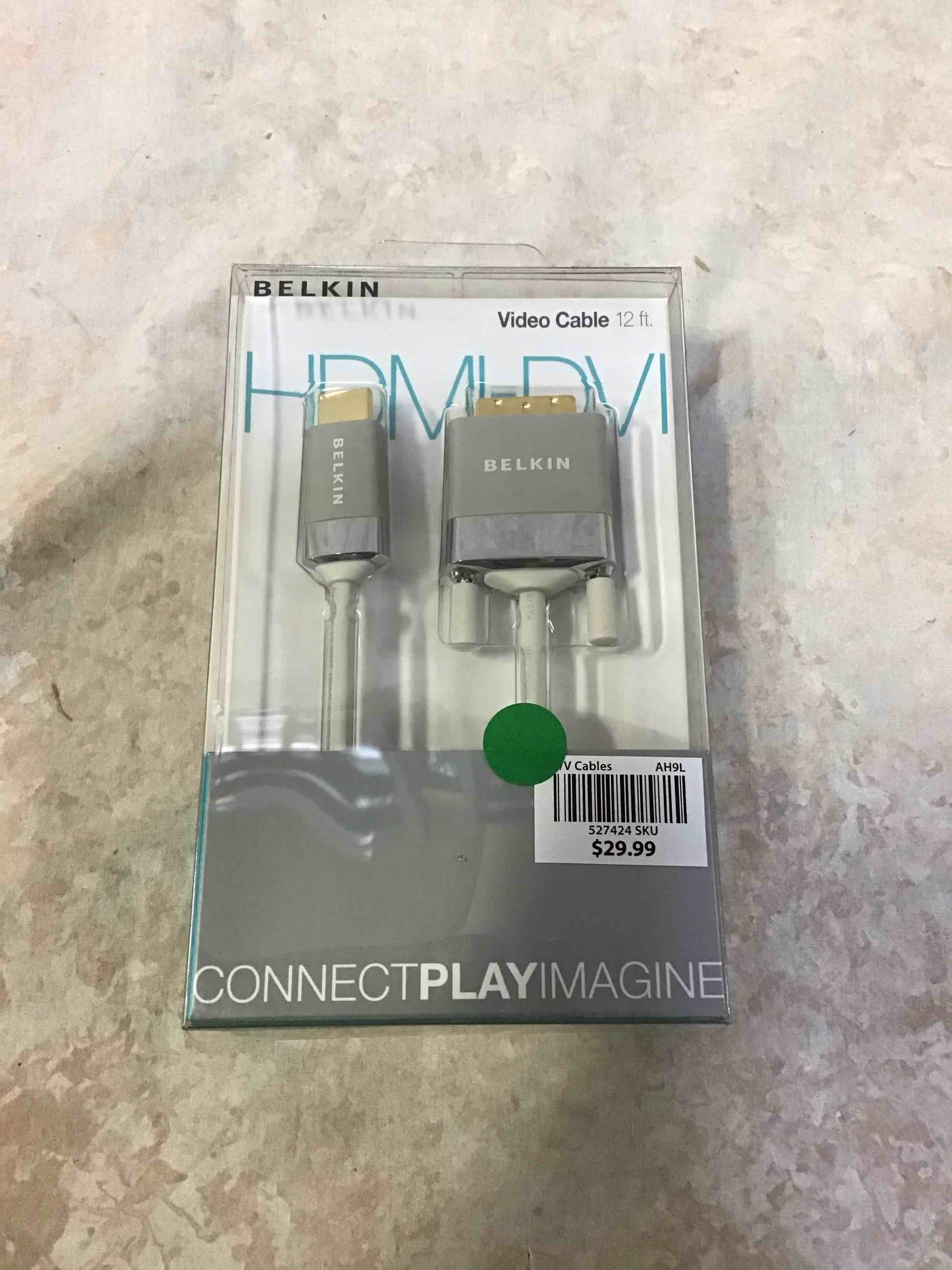 Belkin AV22401-12-WHT HDMI to DVI-D Cable Adapter