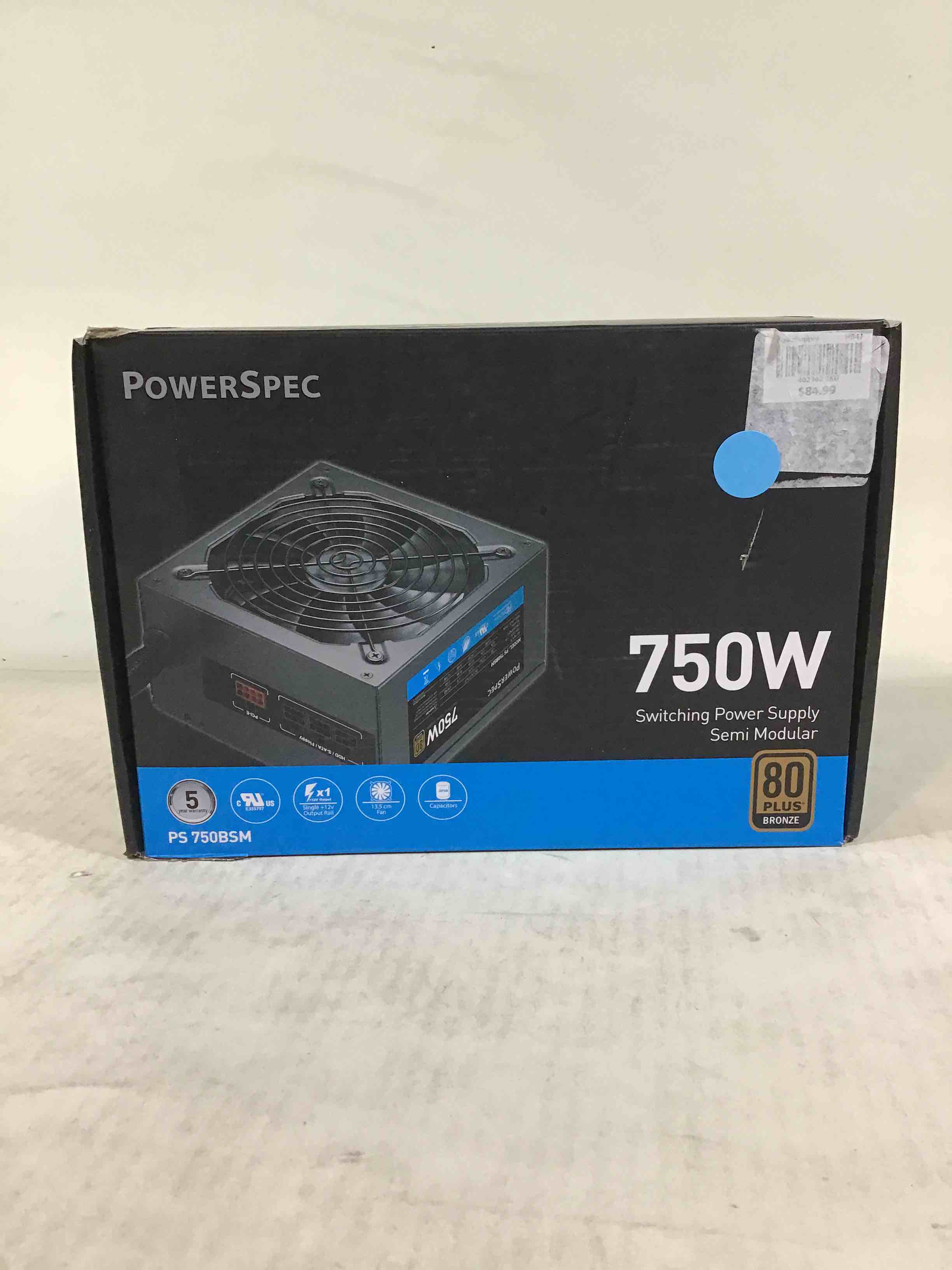 PowerSpec 750W Power Supply Semi Modular 80 Plus Bronze Certified ATX PSU Active PFC SLI Crossfire Ready Gaming PC Computer Switching Power Supply, PS 750BSM (B08YYJHNMH)