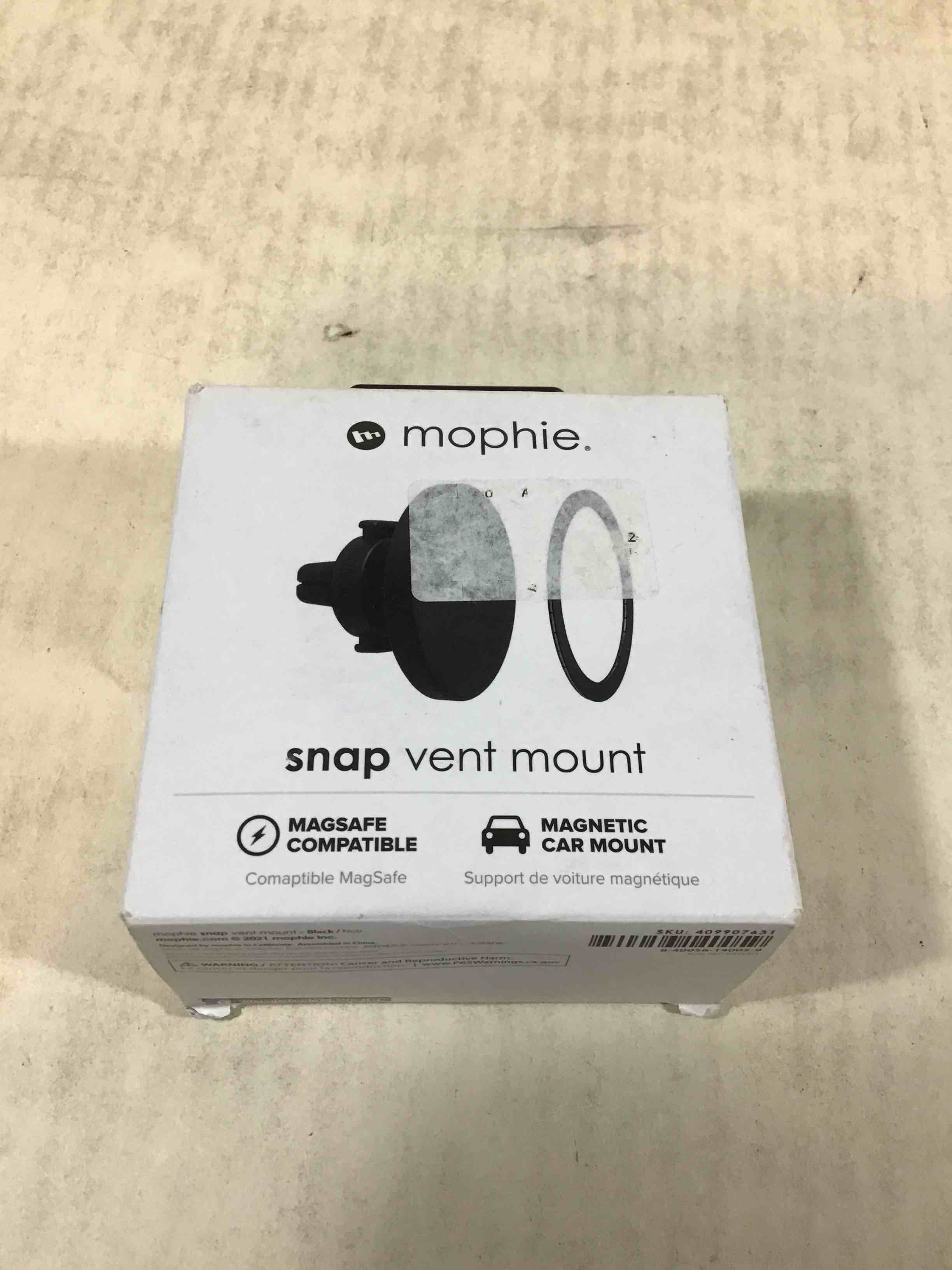 Condition photo showing Good Condition for mophie snap vent mount - Magnetic car mount compatible with any smartphone - Made for Smartphones  iPhone  Google Pixel  Samsung Galaxy  Qi-enabled Devices - black